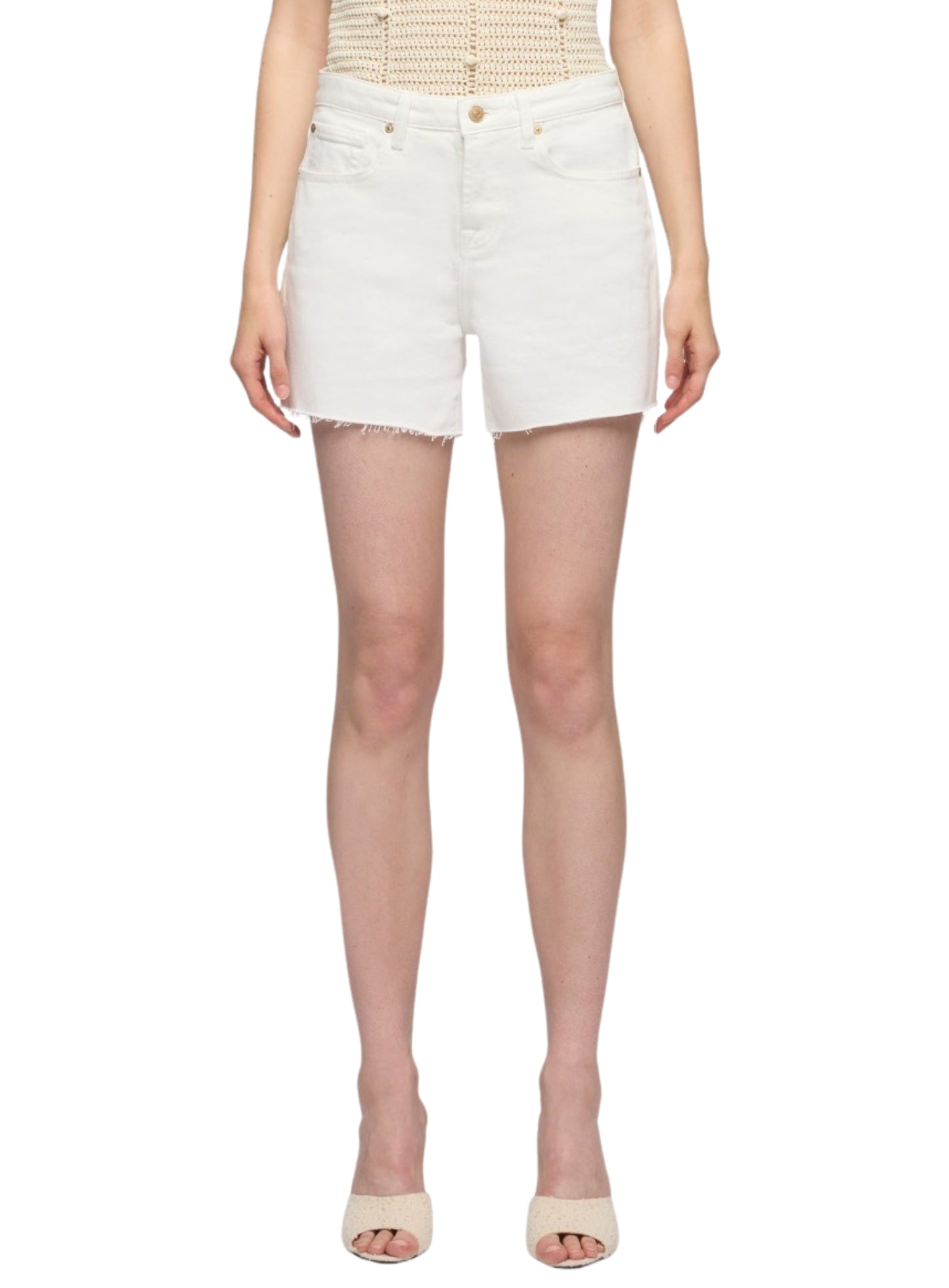 7 FOR ALL MANKIND WOMEN Monroe Long Shorts Milkyway