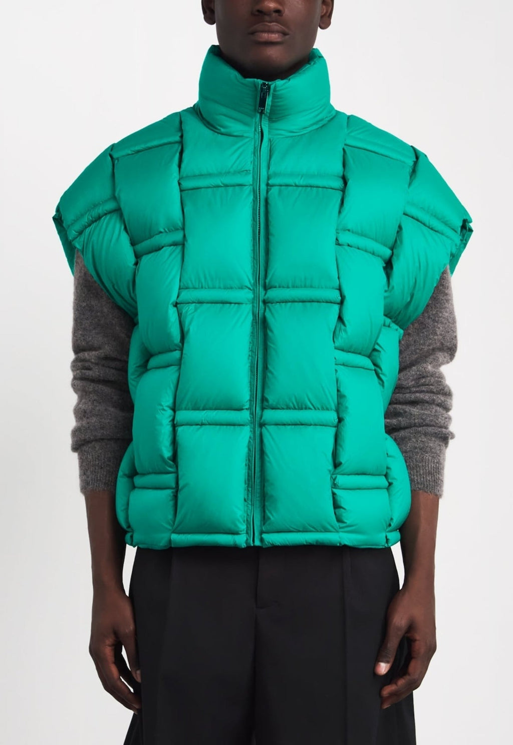RAXXY 3D Down-Filled Puffer Gilet Quilted Green