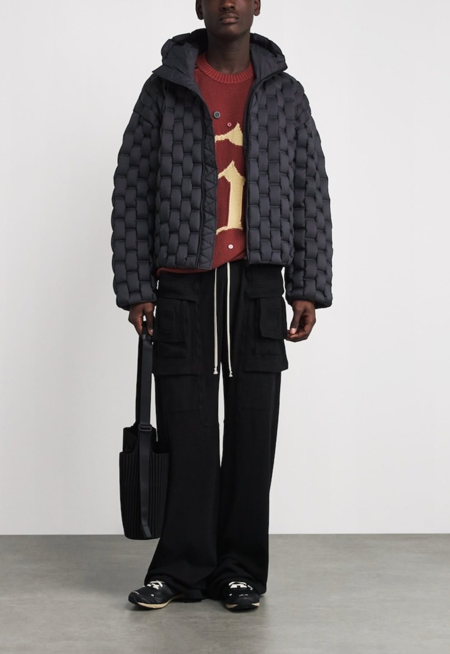 RAXXY 3D Down-Filled Woven Puffer Piumino Parka Coat Jacket Black