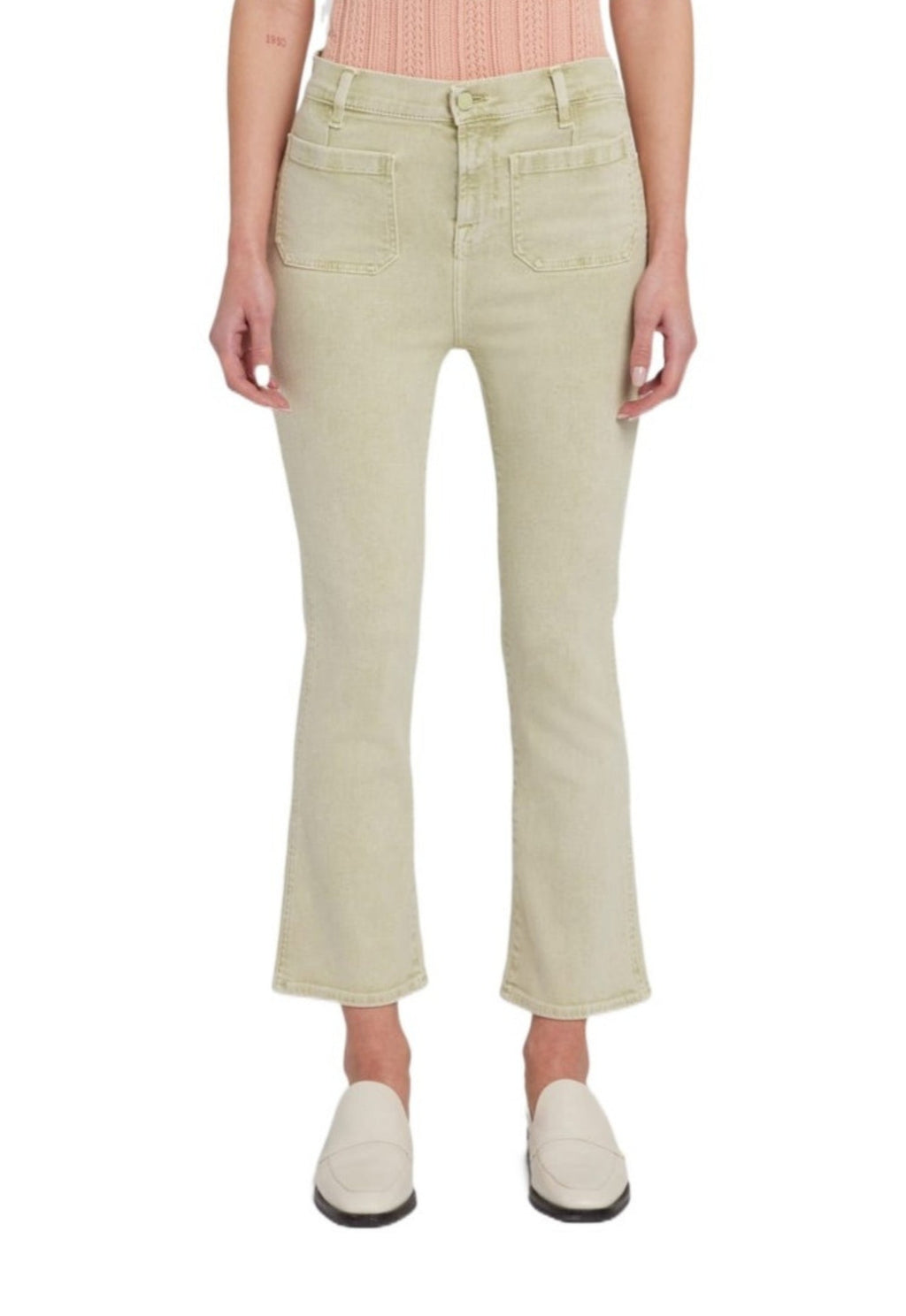 7 FOR ALL MANKIND WOMEN High-rise Slim-kick Jeans Patch Pockets Pear