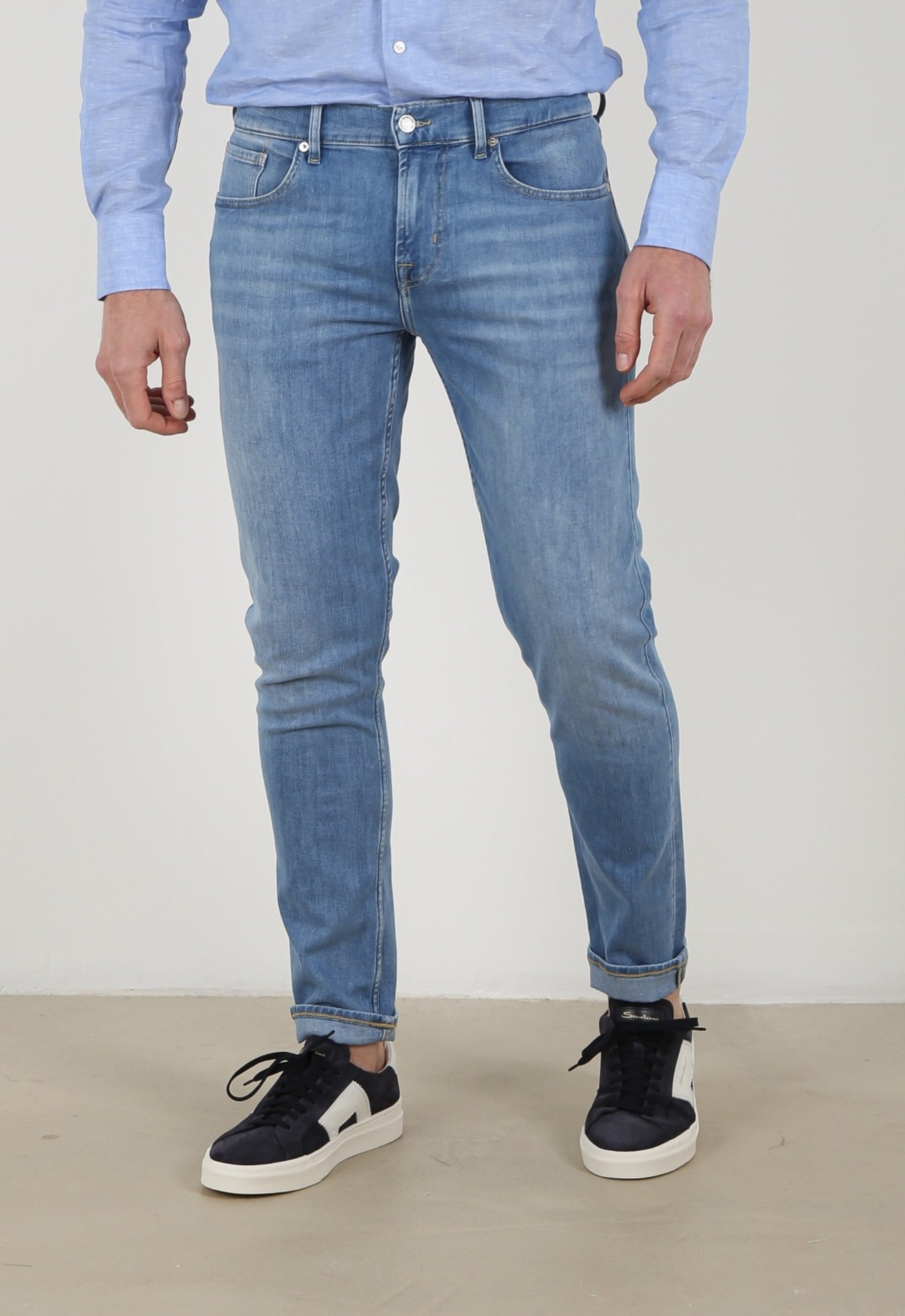 7 FOR ALL MANKIND Slimmy Tapered Left Hand Matira Jeans Blue