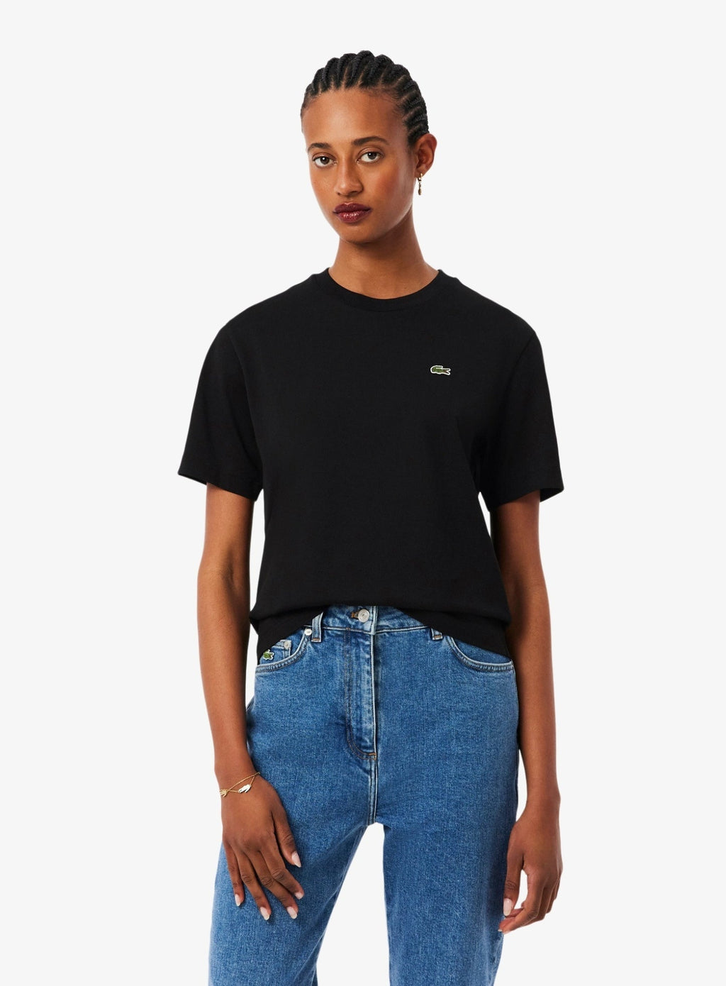 LACOSTE WOMEN Relaxed Fit Soft Cotton T-shirt Black