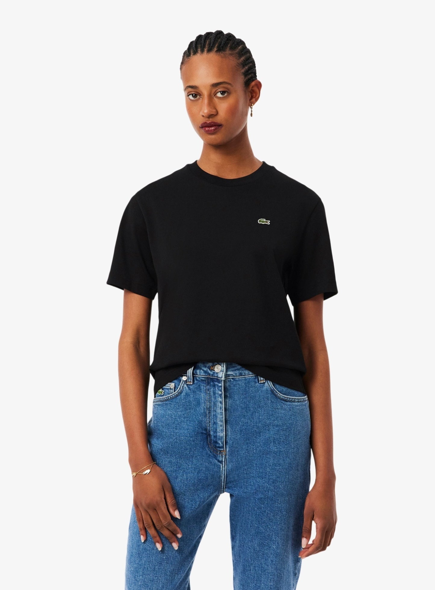 LACOSTE WOMEN Relaxed Fit Soft Cotton T-shirt Black