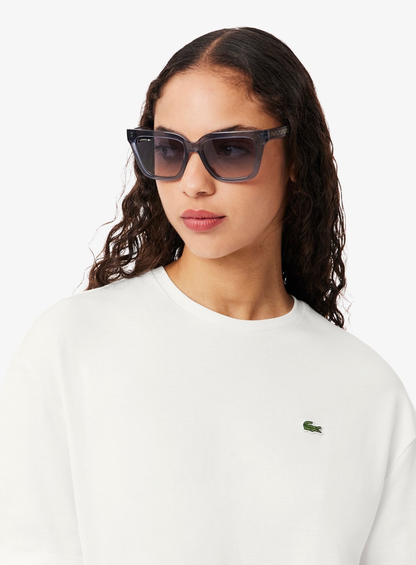 LACOSTE WOMEN Oversized Cotton T-Shirt Dress White