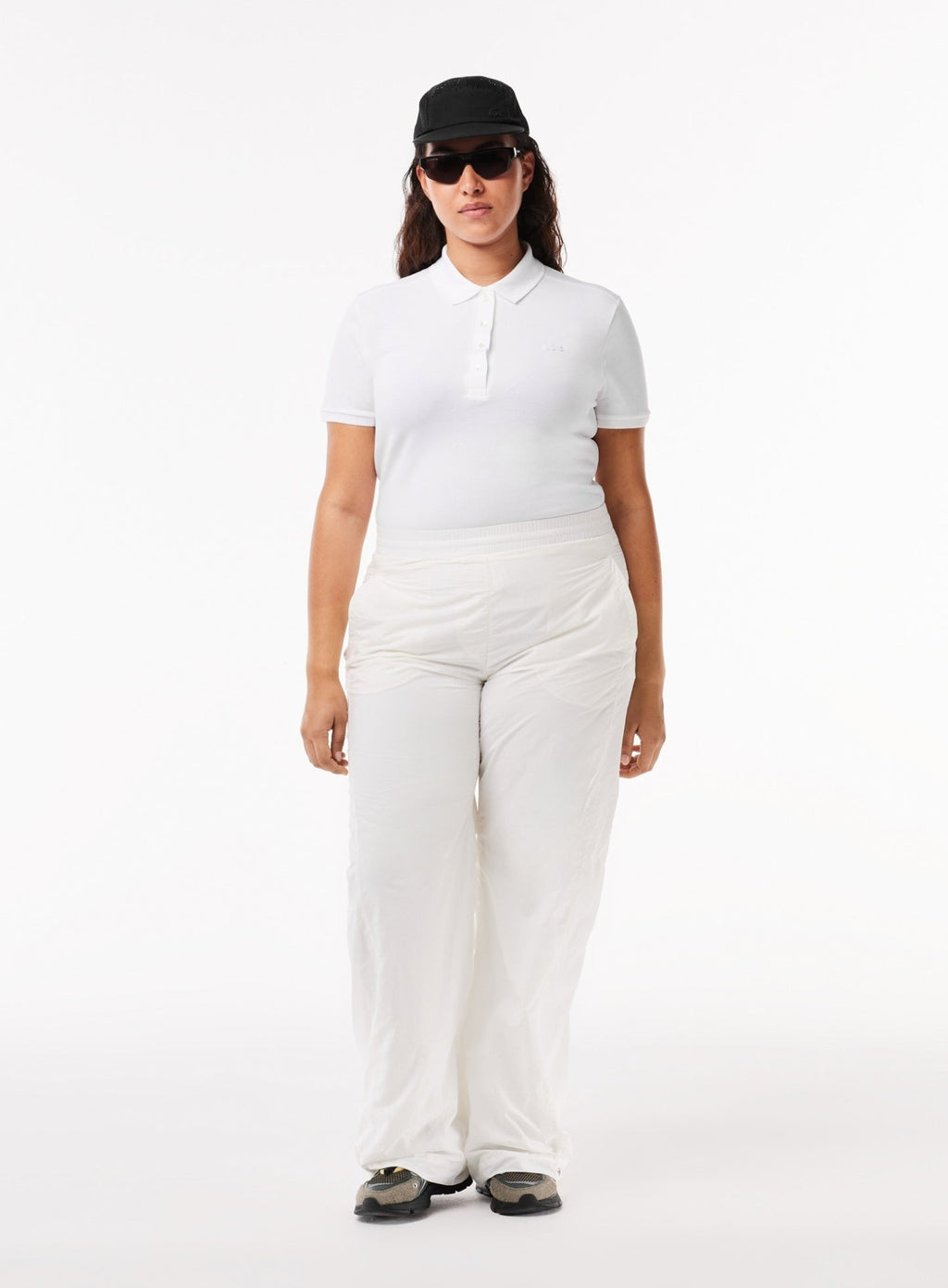 LACOSTE WOMEN L.12.D Slim Fit Stretch Piqué Polo Shirt White