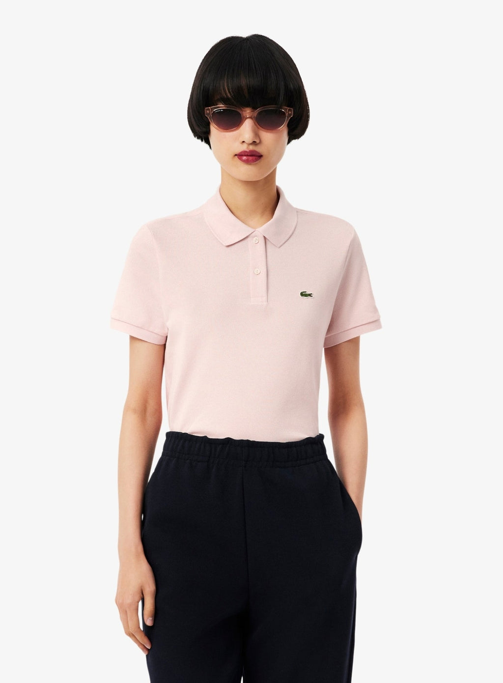 LACOSTE WOMEN Regular Fit Supple Petit Piqué Polo Shirt Light Pink