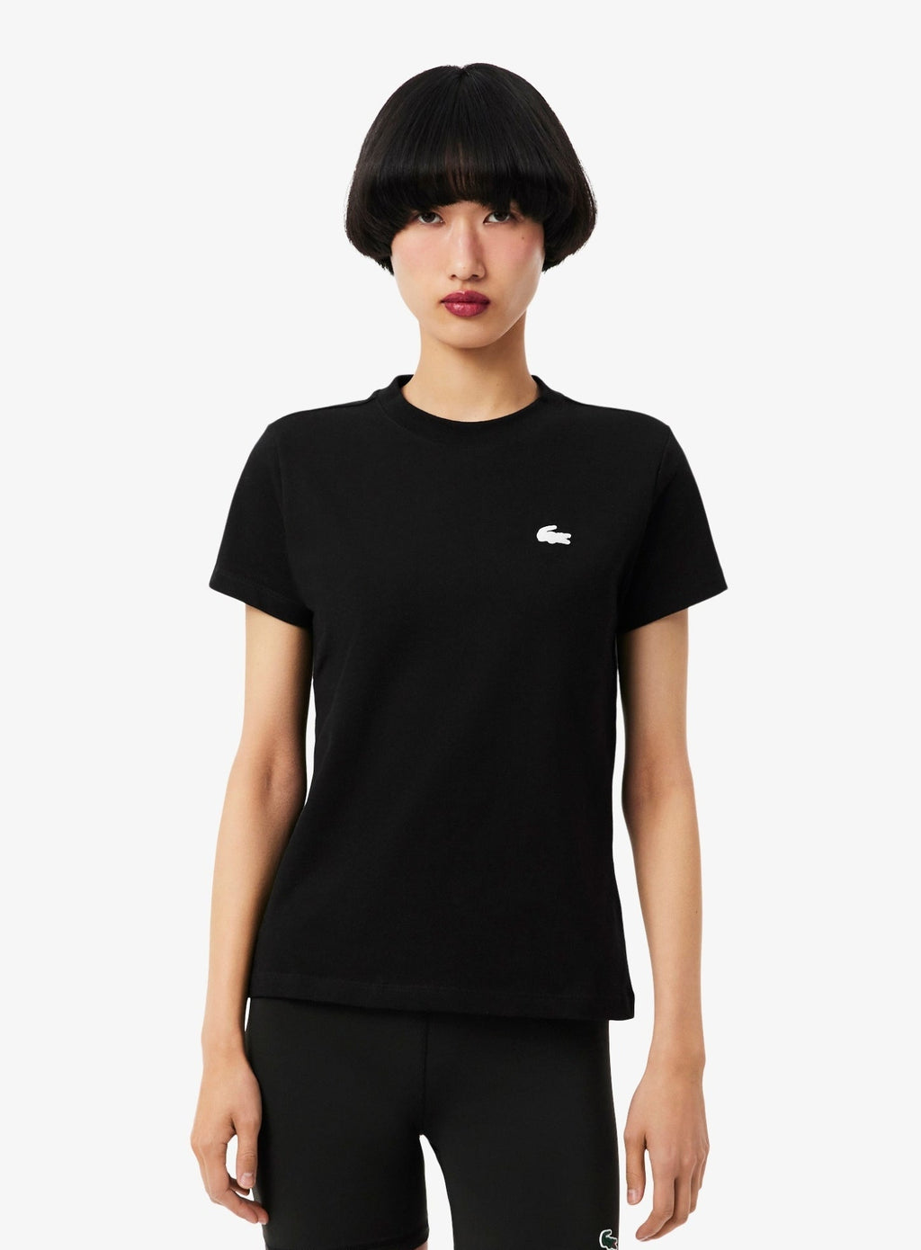 LACOSTE WOMEN Ultra Dry Technical Cotton Sport T-shirt Black