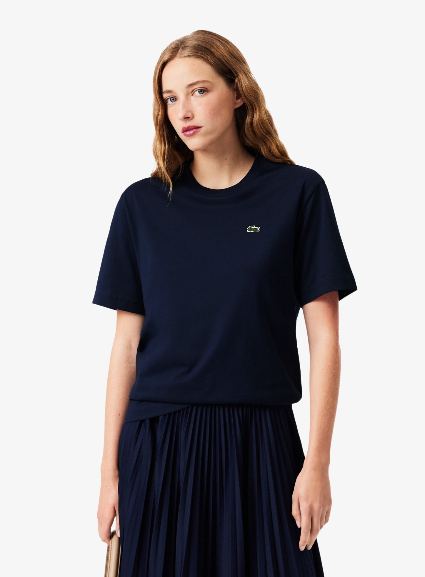 LACOSTE WOMEN Relaxed Fit Soft Cotton T-shirt Midnight Blue