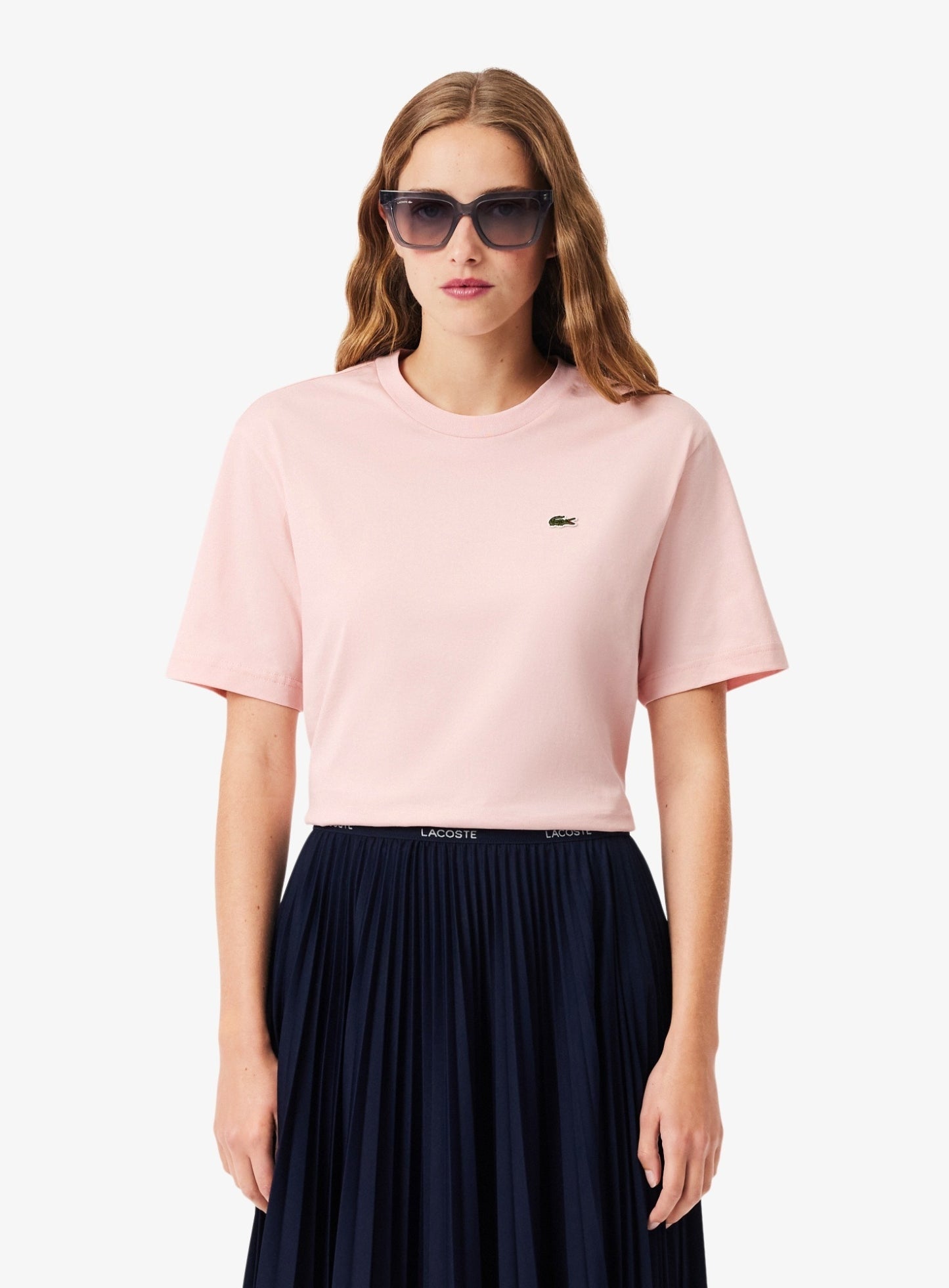 LACOSTE WOMEN Relaxed Fit Soft Cotton T-shirt Light Pink