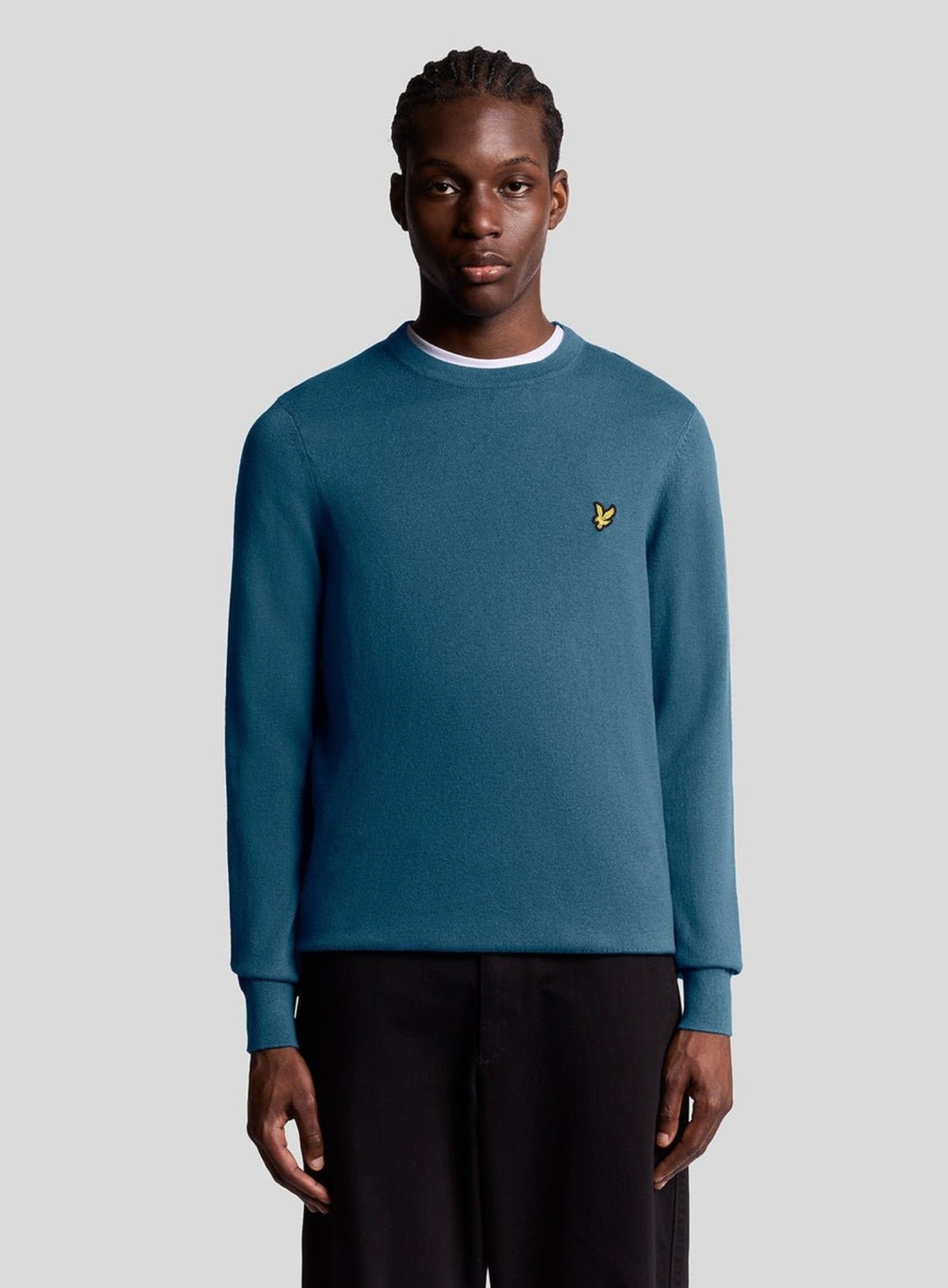 LYLE & SCOTT Cotton Merino Crew Neck Jumper Deep Water