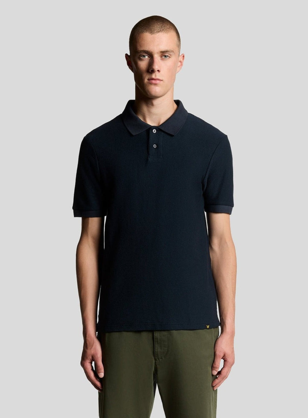 LYLE & SCOTT Jacquard Dobby Polo Shirt Dark Navy