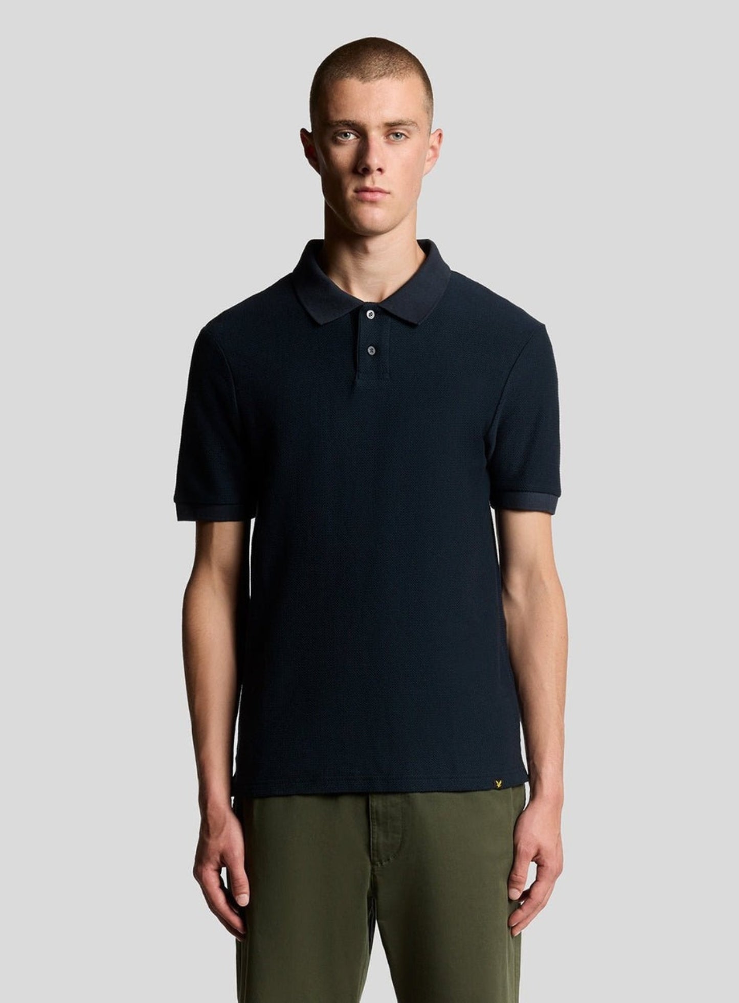 LYLE & SCOTT Jacquard Dobby Polo Shirt Dark Navy