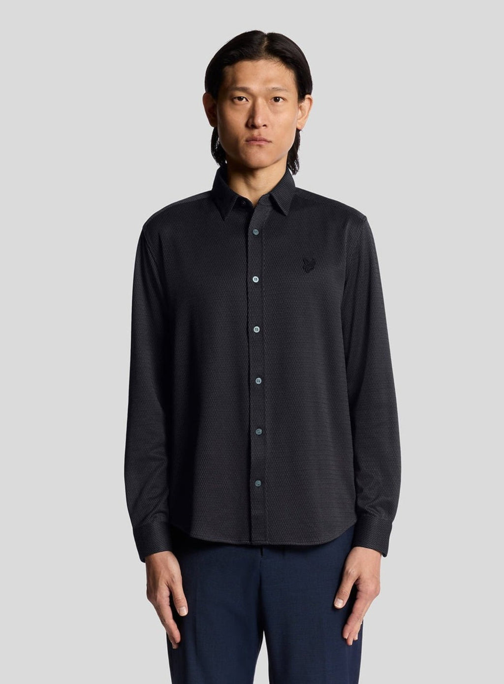 LYLE & SCOTT Jacquard Interlock Shirt Deep Navy