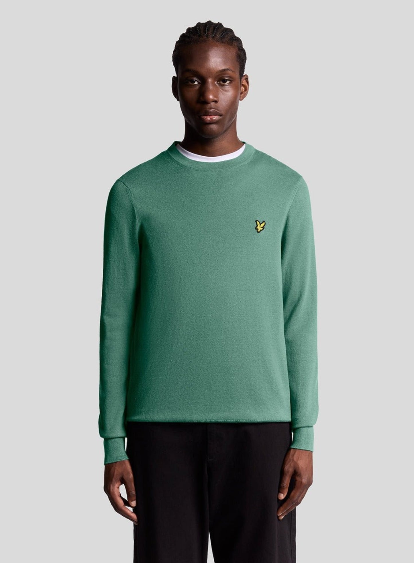 LYLE & SCOTT Cotton Merino Crew Neck Jumper Agave Green