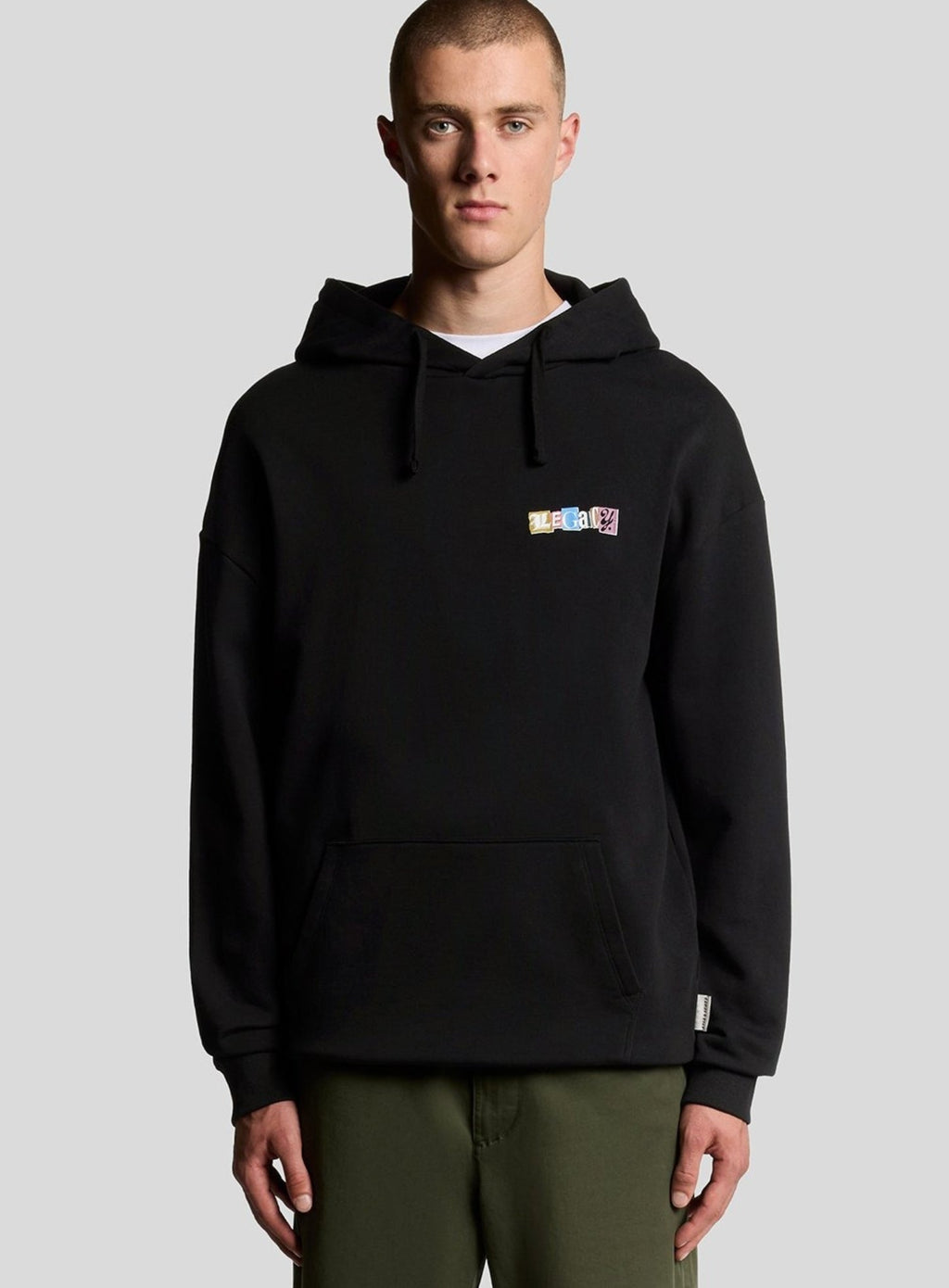 LYLE & SCOTT Paper Letters Graphic Hoodie Jet Black