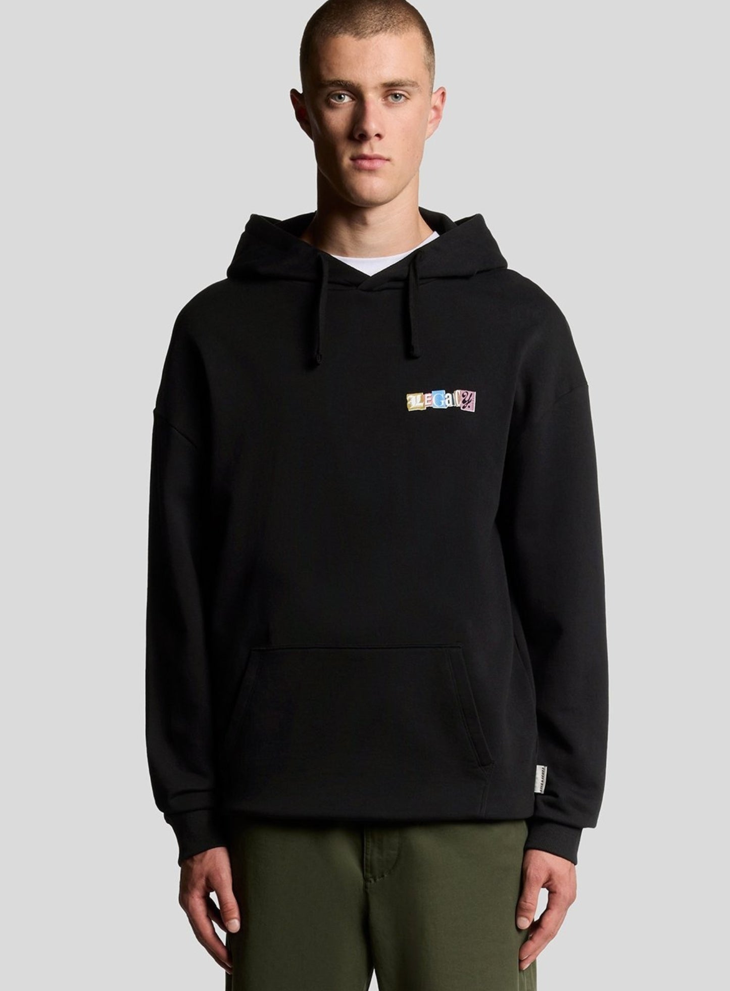 LYLE & SCOTT Paper Letters Graphic Hoodie Jet Black
