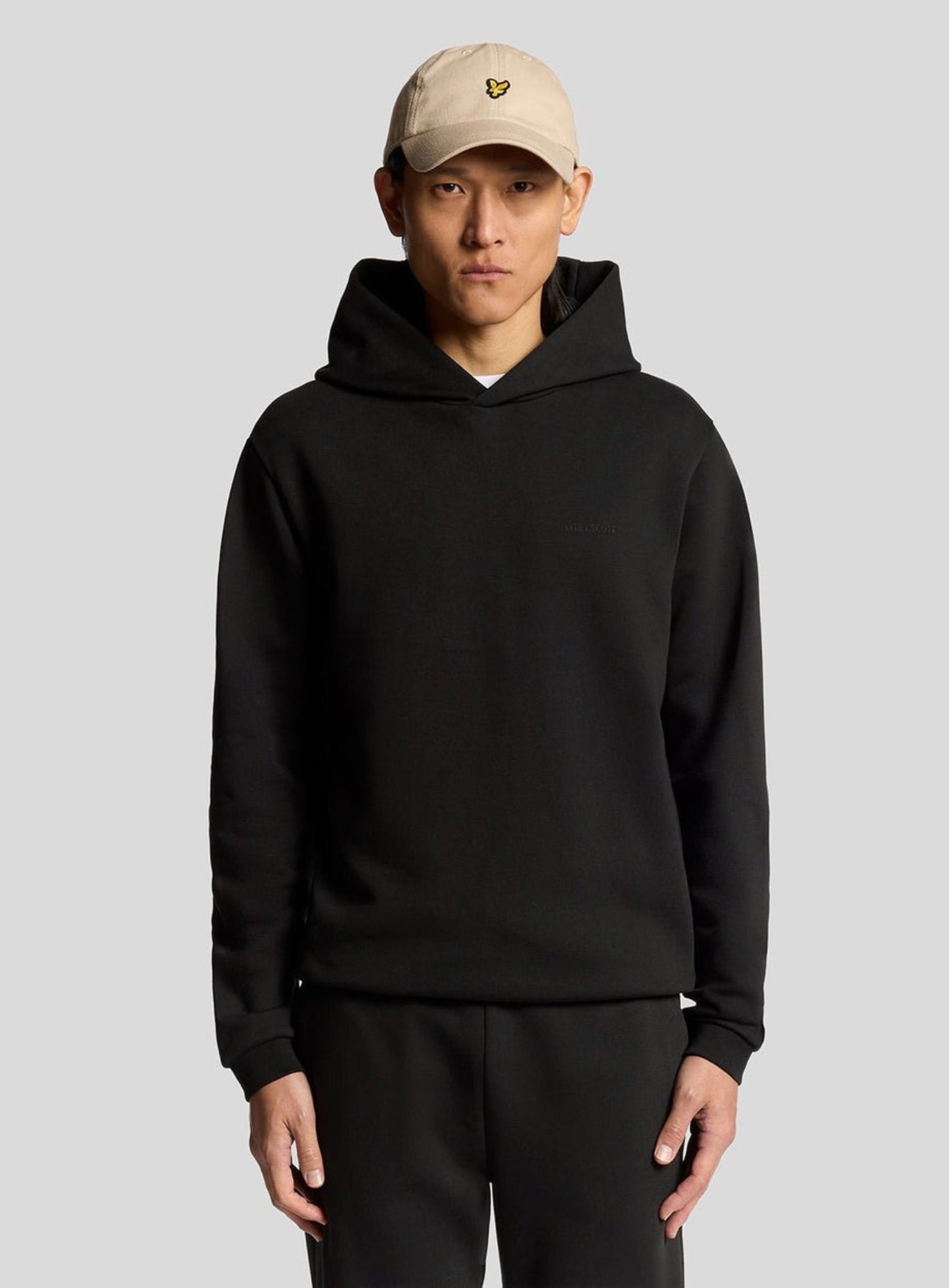 LYLE & SCOTT Logo Brushback Pullover Hoodie Jet Black