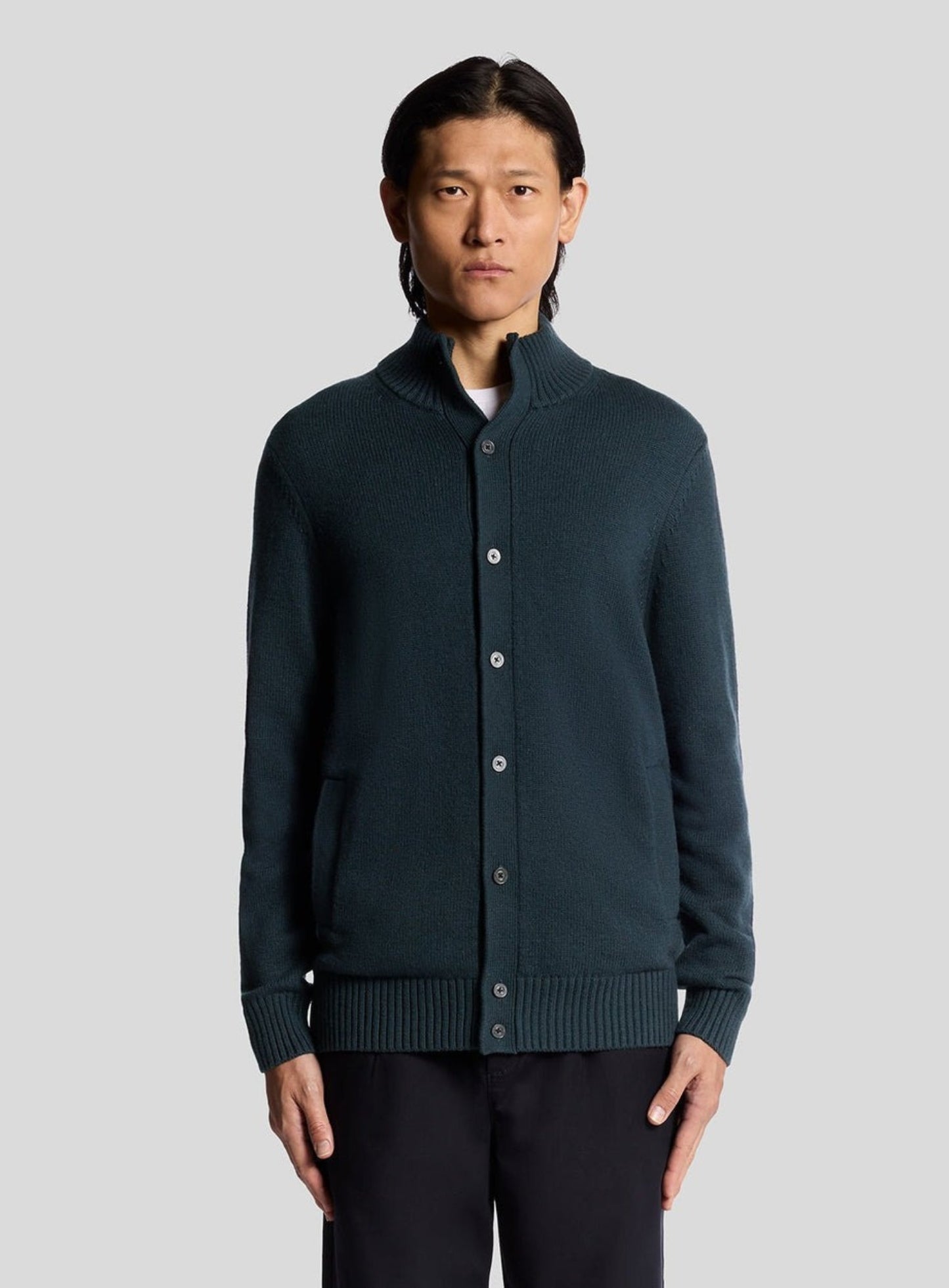 LYLE & SCOTT Military Cardigan Carbon Grey