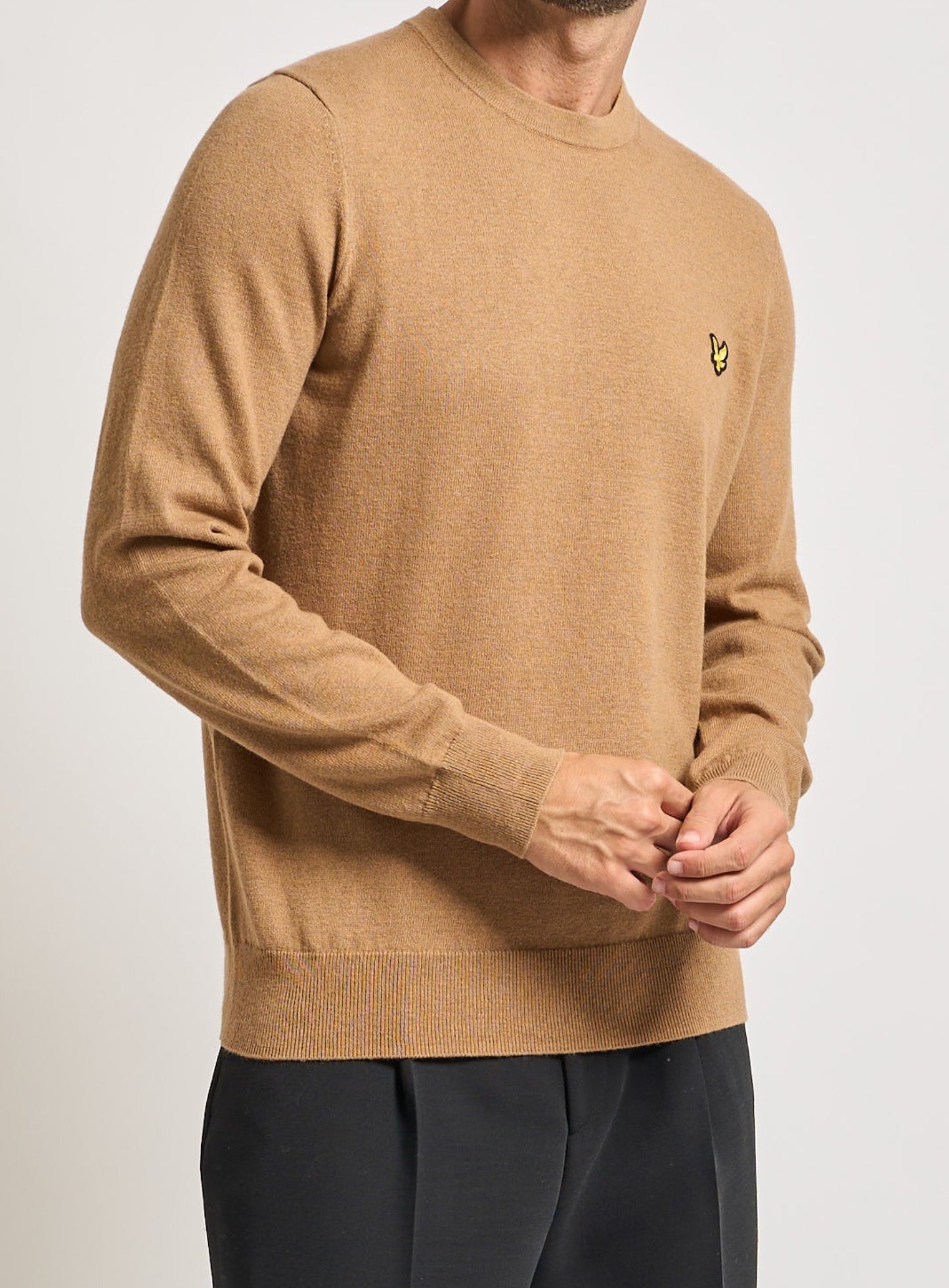 LYLE & SCOTT Cotton Merino Crew Neck Jumper Tigers Eye