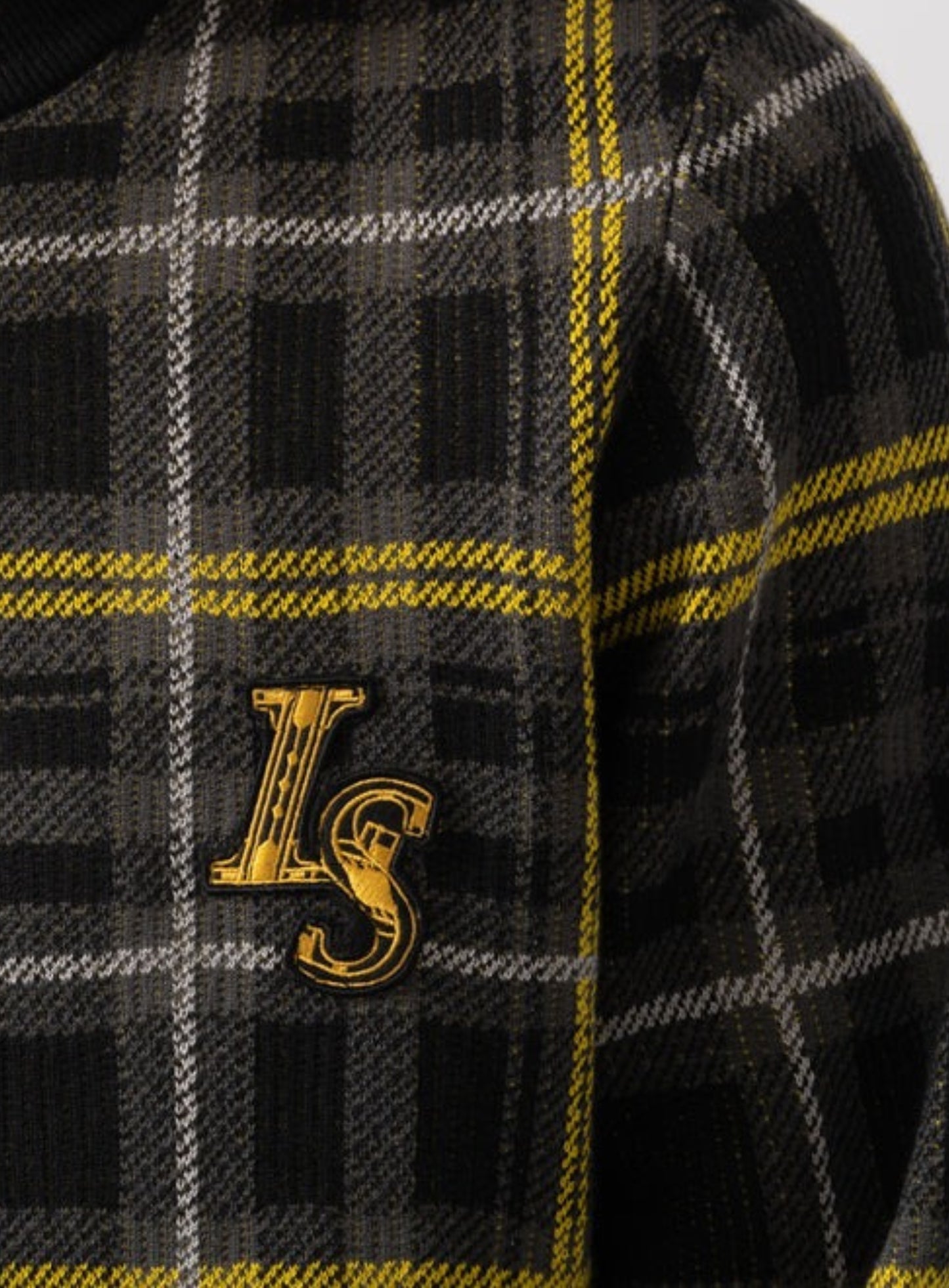 LYLE & SCOTT Ribbed Jacquard Tartan Crew Neck Jet Black