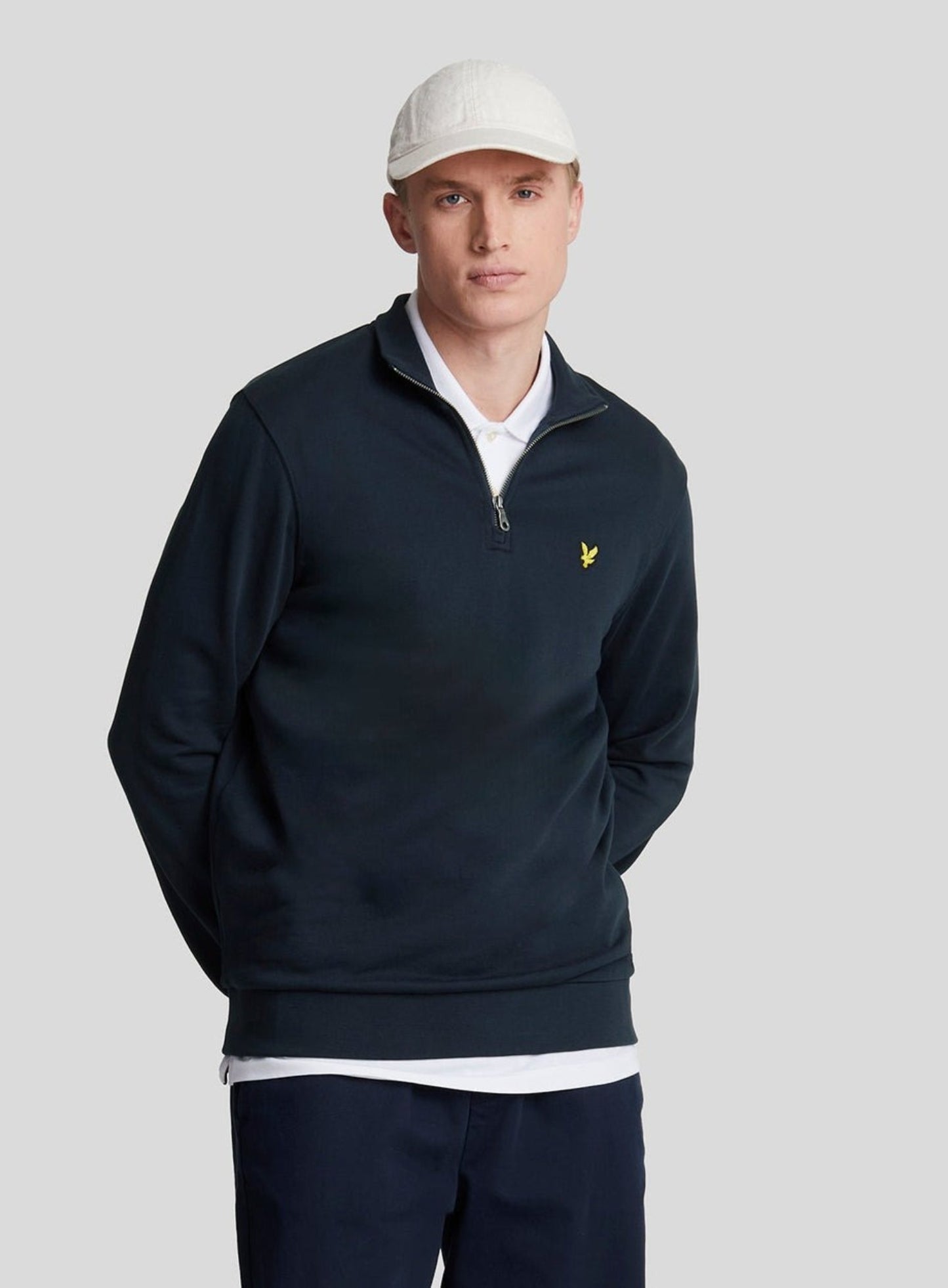 LYLE & SCOTT Loopback Quarter Zip Sweat Dark Navy