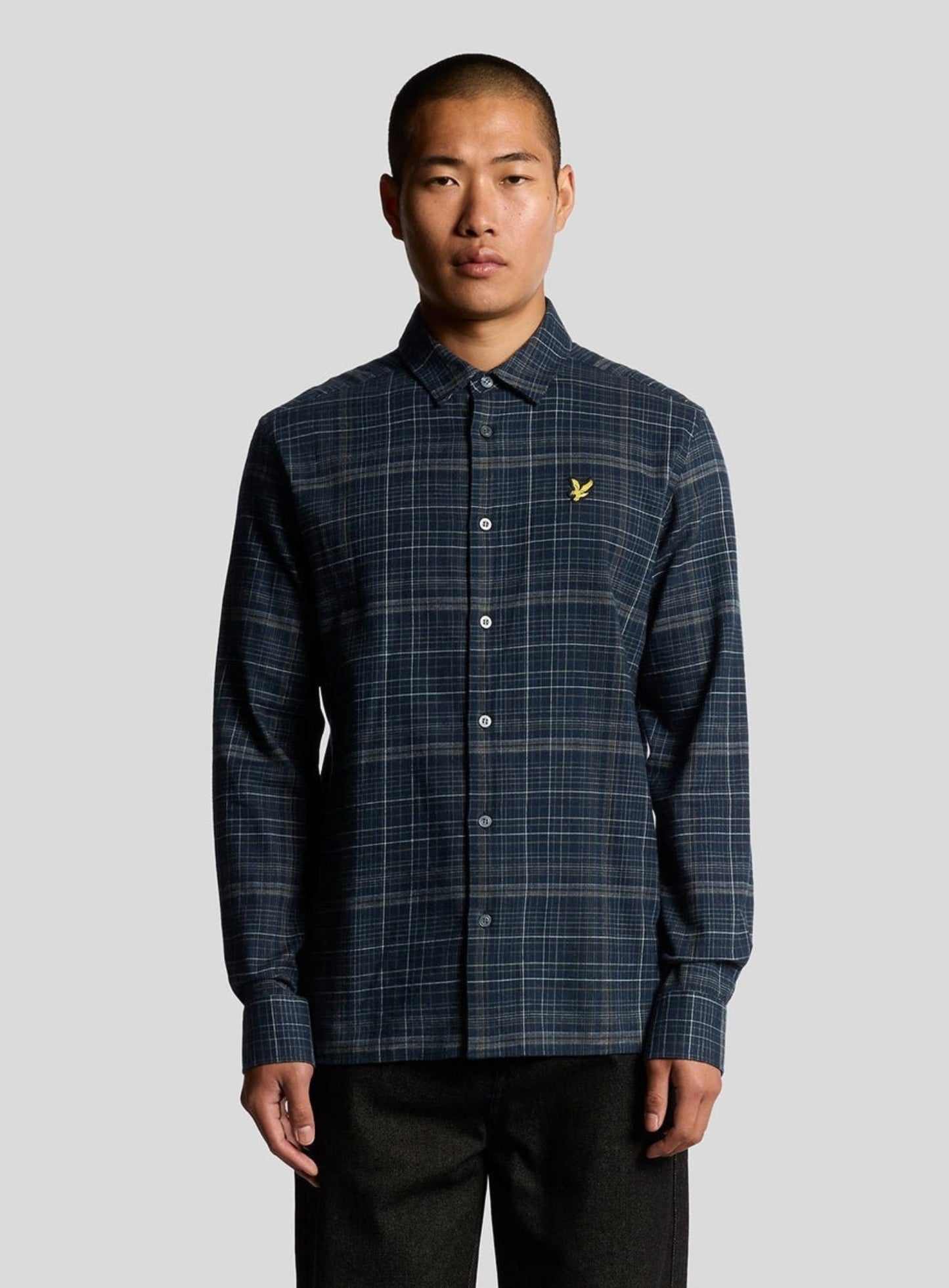 LYLE & SCOTT Checked Flannel Shirt Dark Navy/ Tree Green