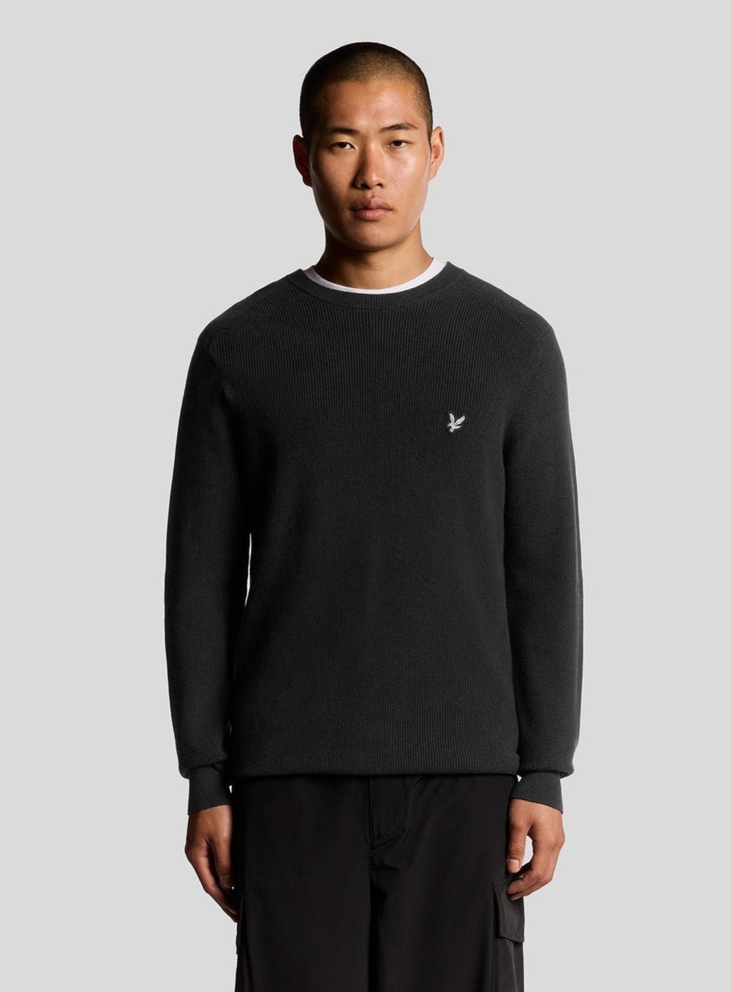LYLE & SCOTT Engineered Rib Crew Neck Black Ice