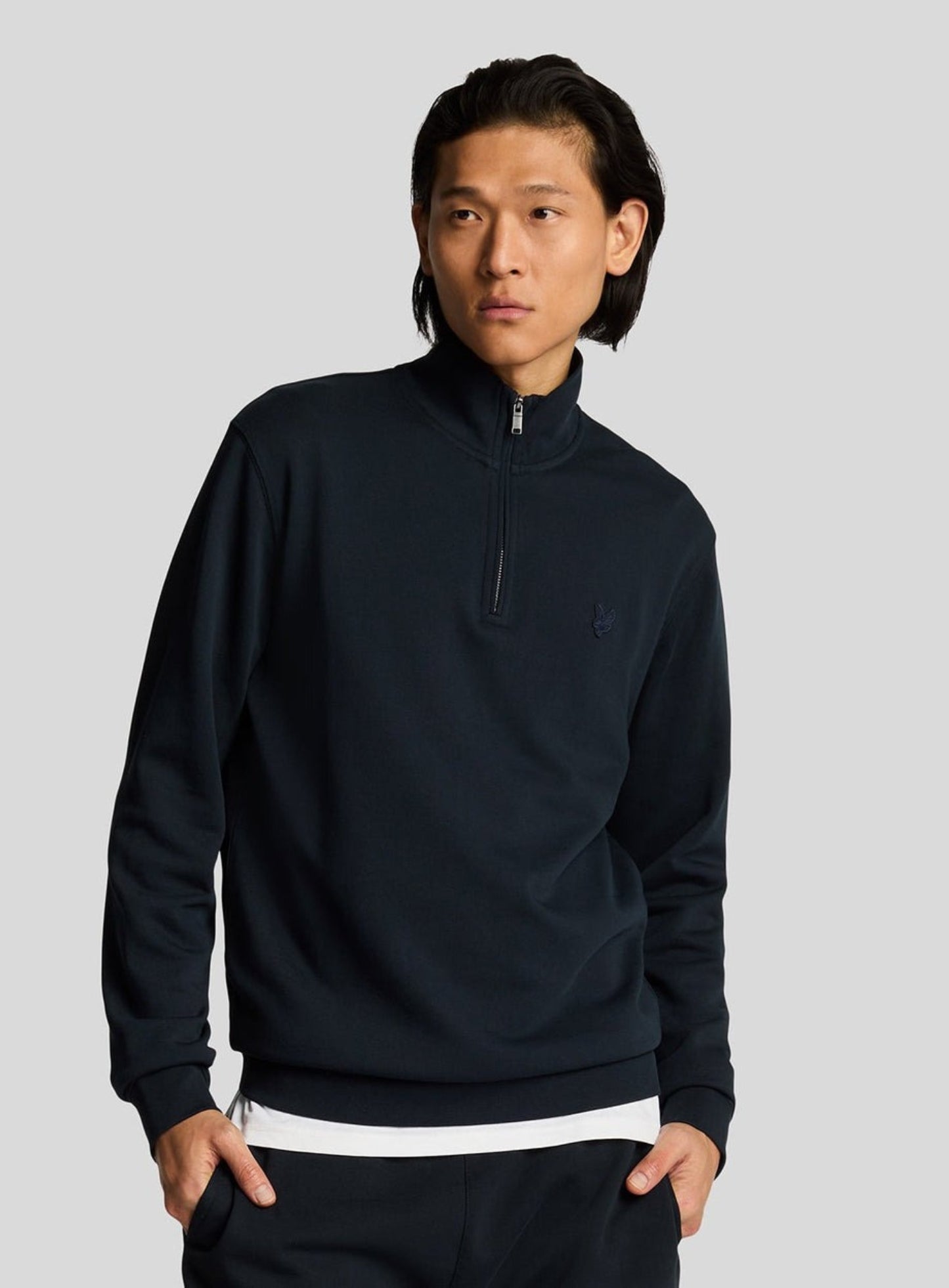 LYLE & SCOTT Superfine Cotton 1/4 Zip Sweatshirt Dark Navy