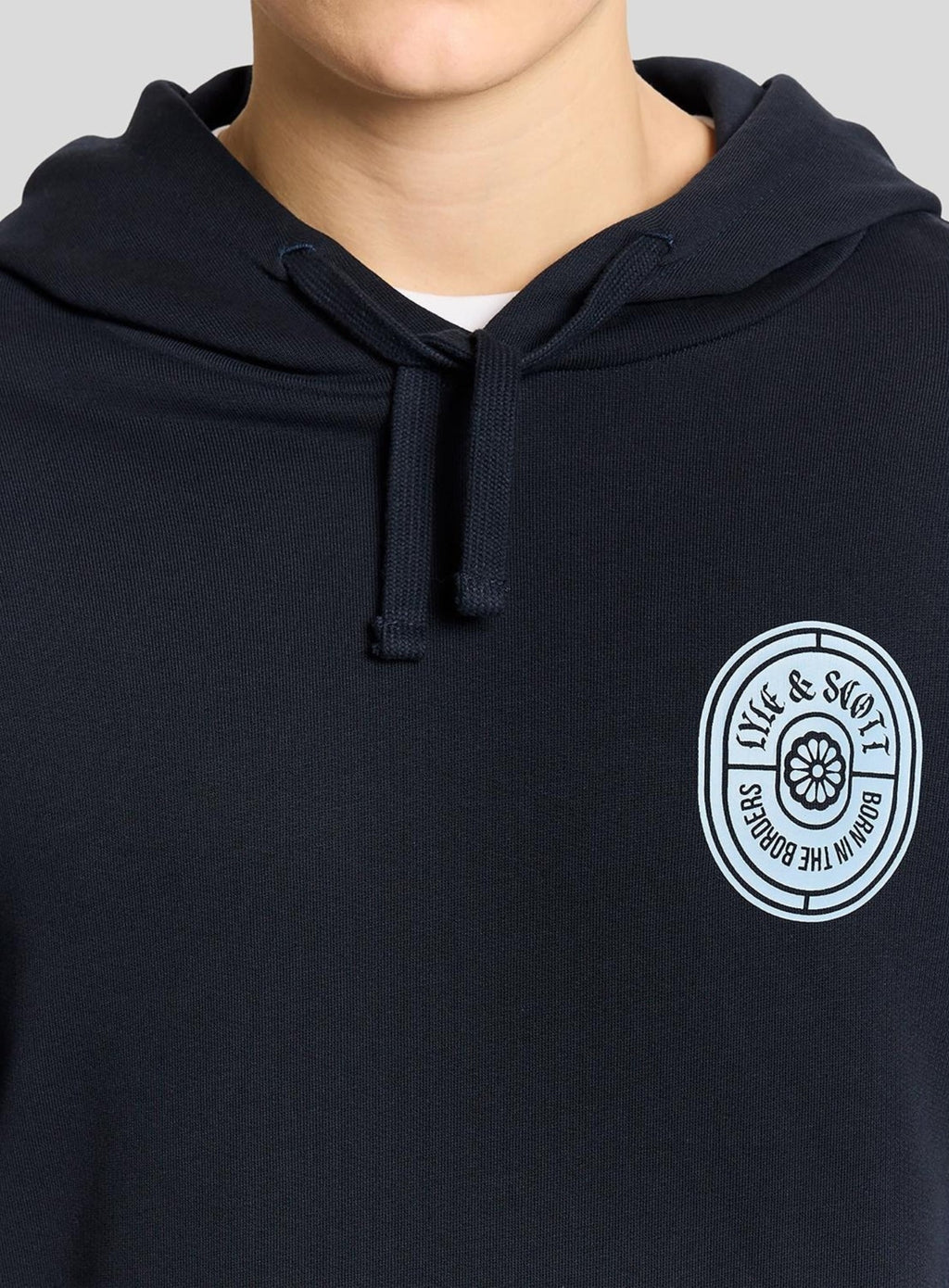 LYLE & SCOTT Borders Label Graphic Hoodie Dark Navy