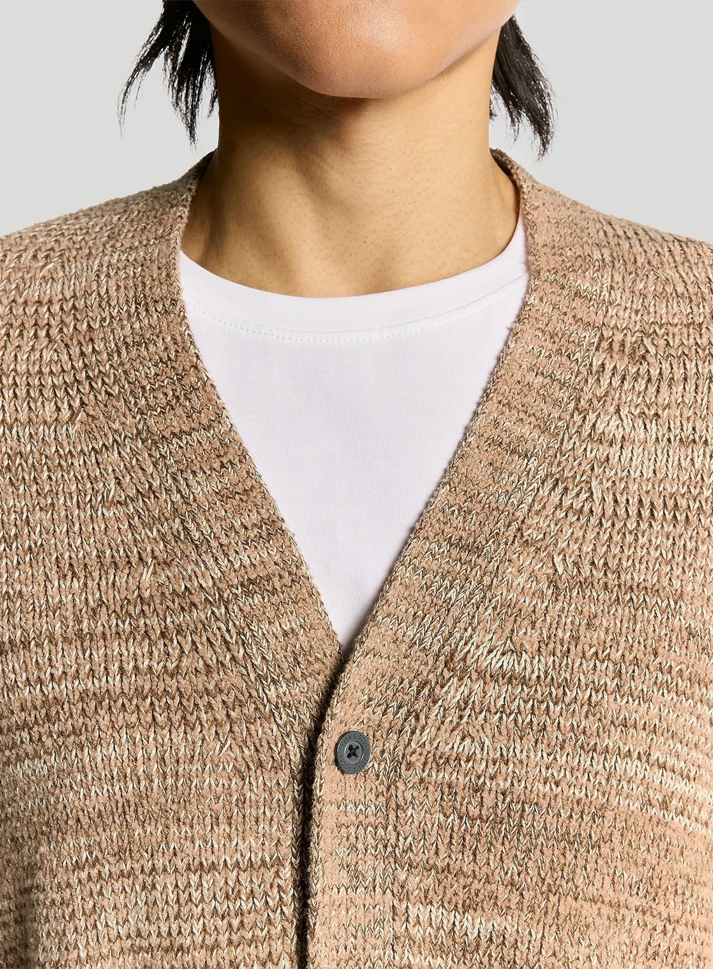 LYLE & SCOTT Multi Marl V Neck Cardigan Tigers Eye Marl