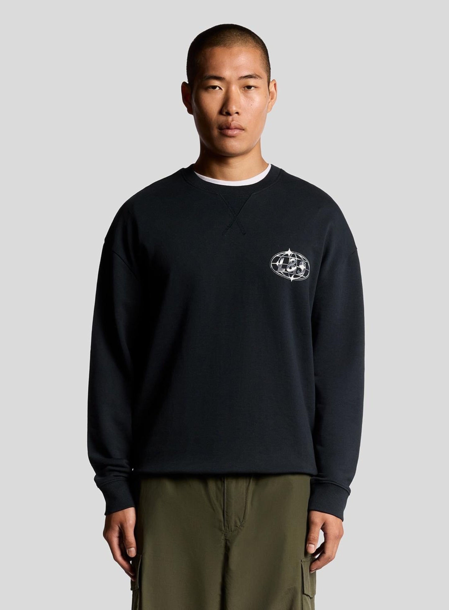 LYLE & SCOTT Chrome Graphic Crew Neck Dark Navy