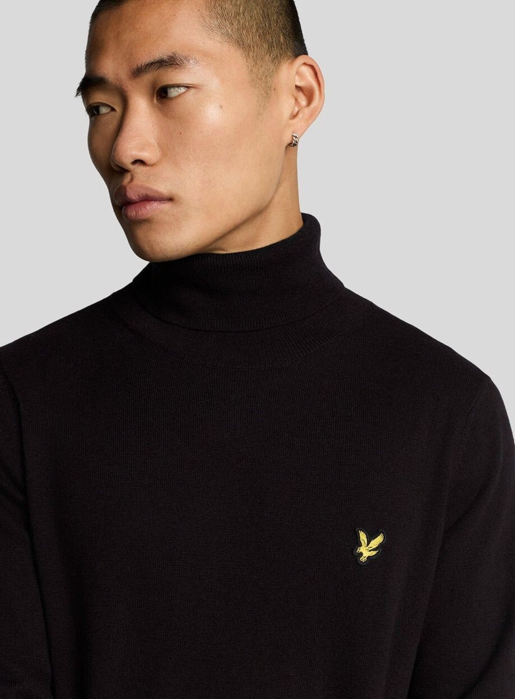 LYLE & SCOTT Cotton Merino Turtleneck Jumper Jet Black