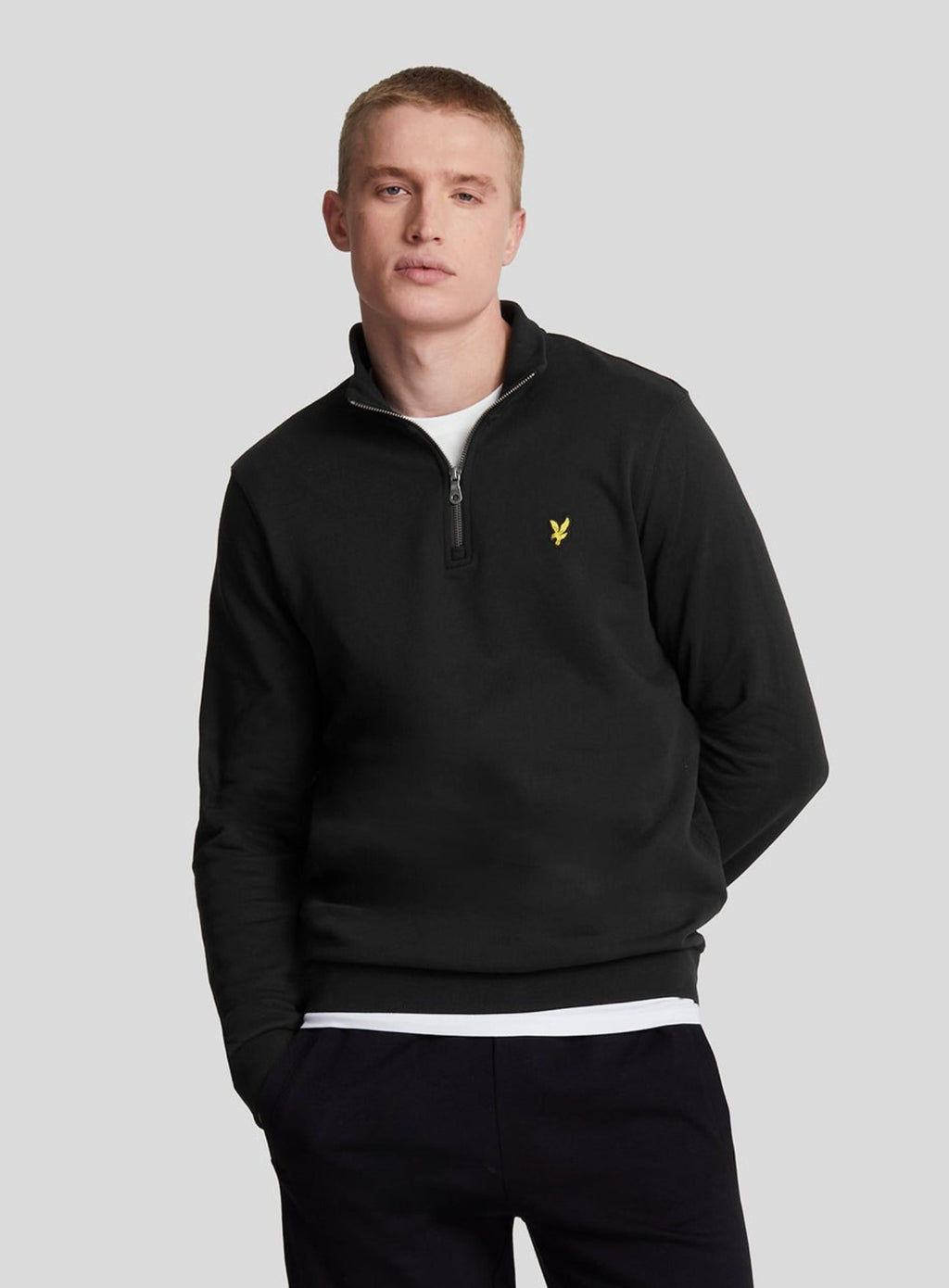 LYLE & SCOTT Loopback Quarter Zip Sweat Jet Black