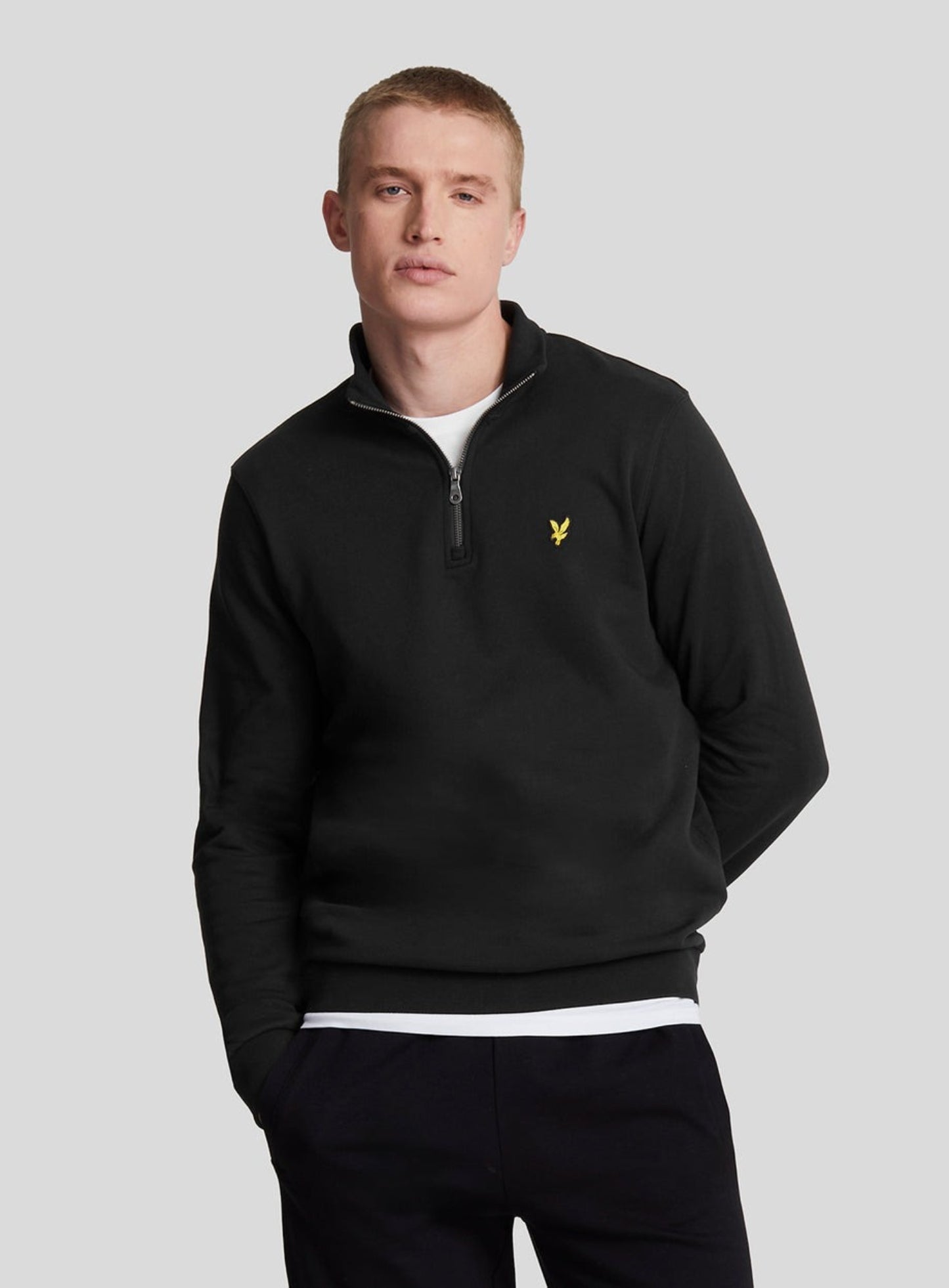 LYLE & SCOTT Loopback Quarter Zip Sweat Jet Black