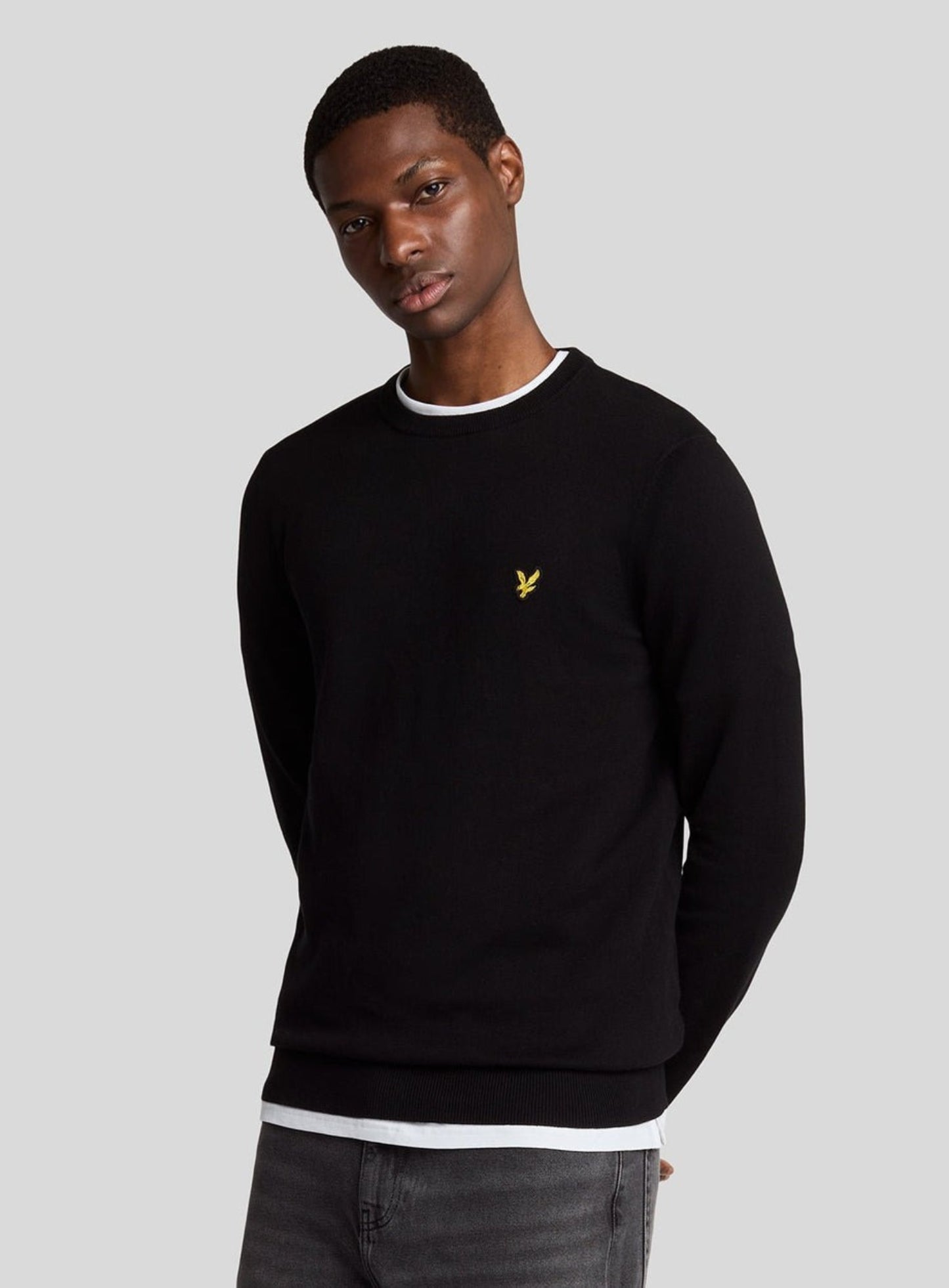 LYLE & SCOTT Cotton Crew Neck Jumper Jet Black