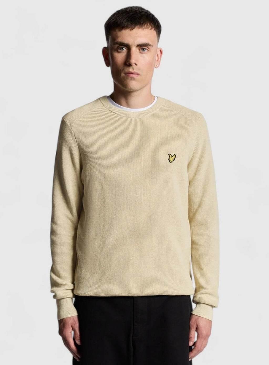 LYLE & SCOTT Engineered Rib Crew Neck Grey Taupe