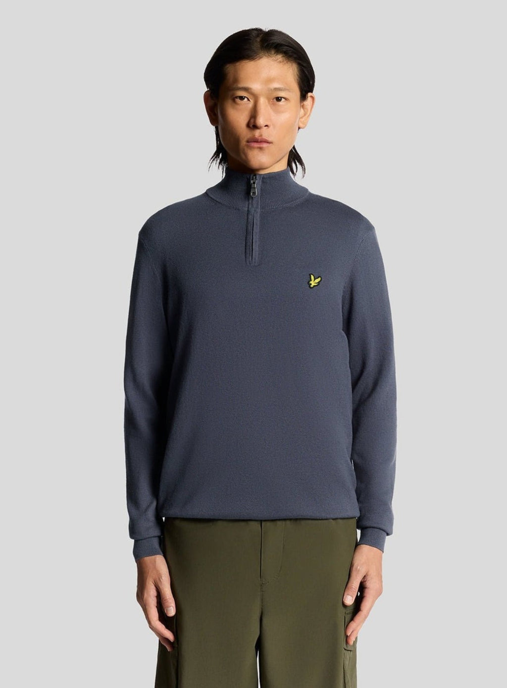 LYLE & SCOTT Cotton Merino Quarter Zip Jumper Graystone