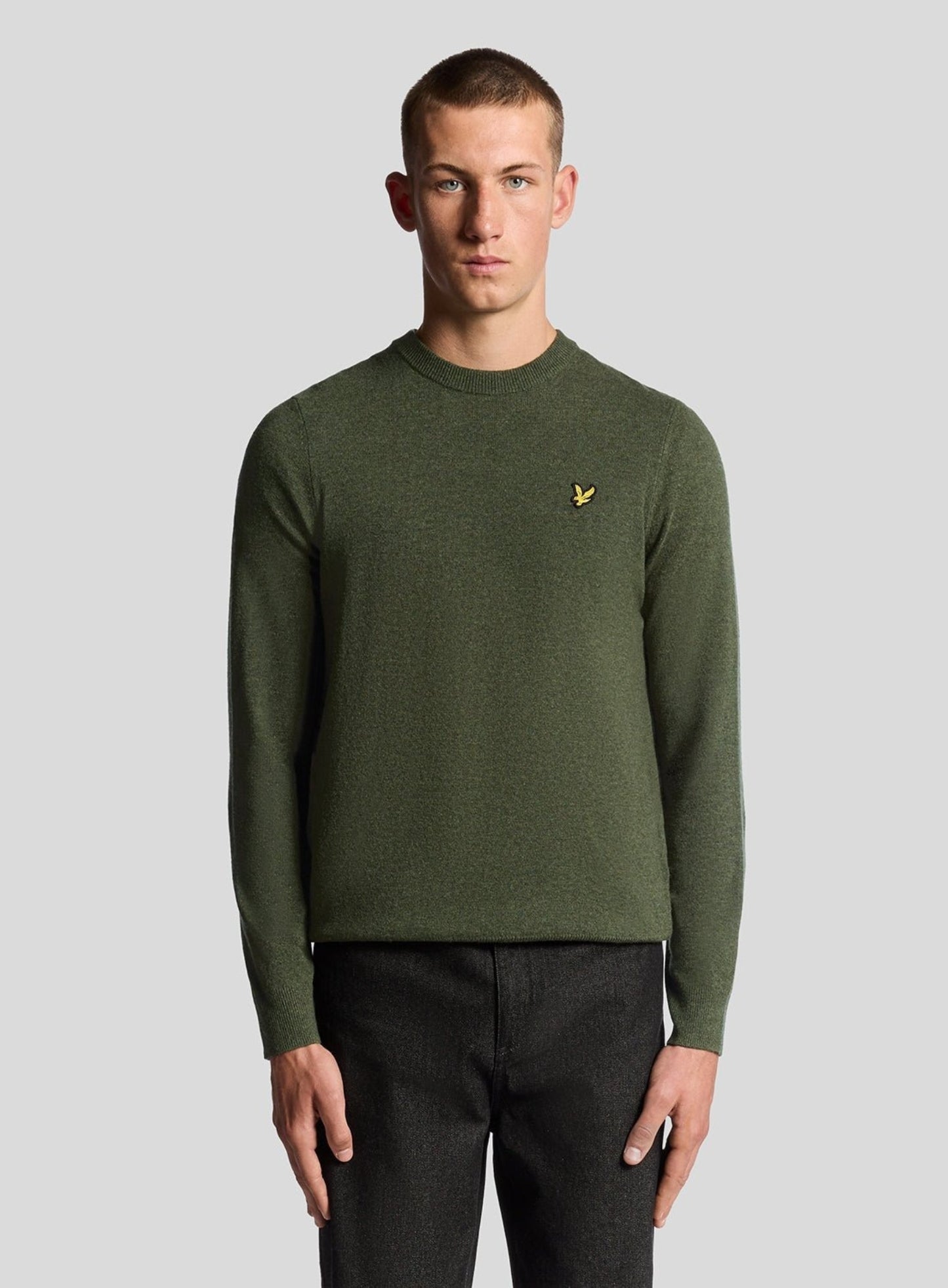 LYLE & SCOTT Lambswool Blend Crew Neck Jumper Deep Depths Marl
