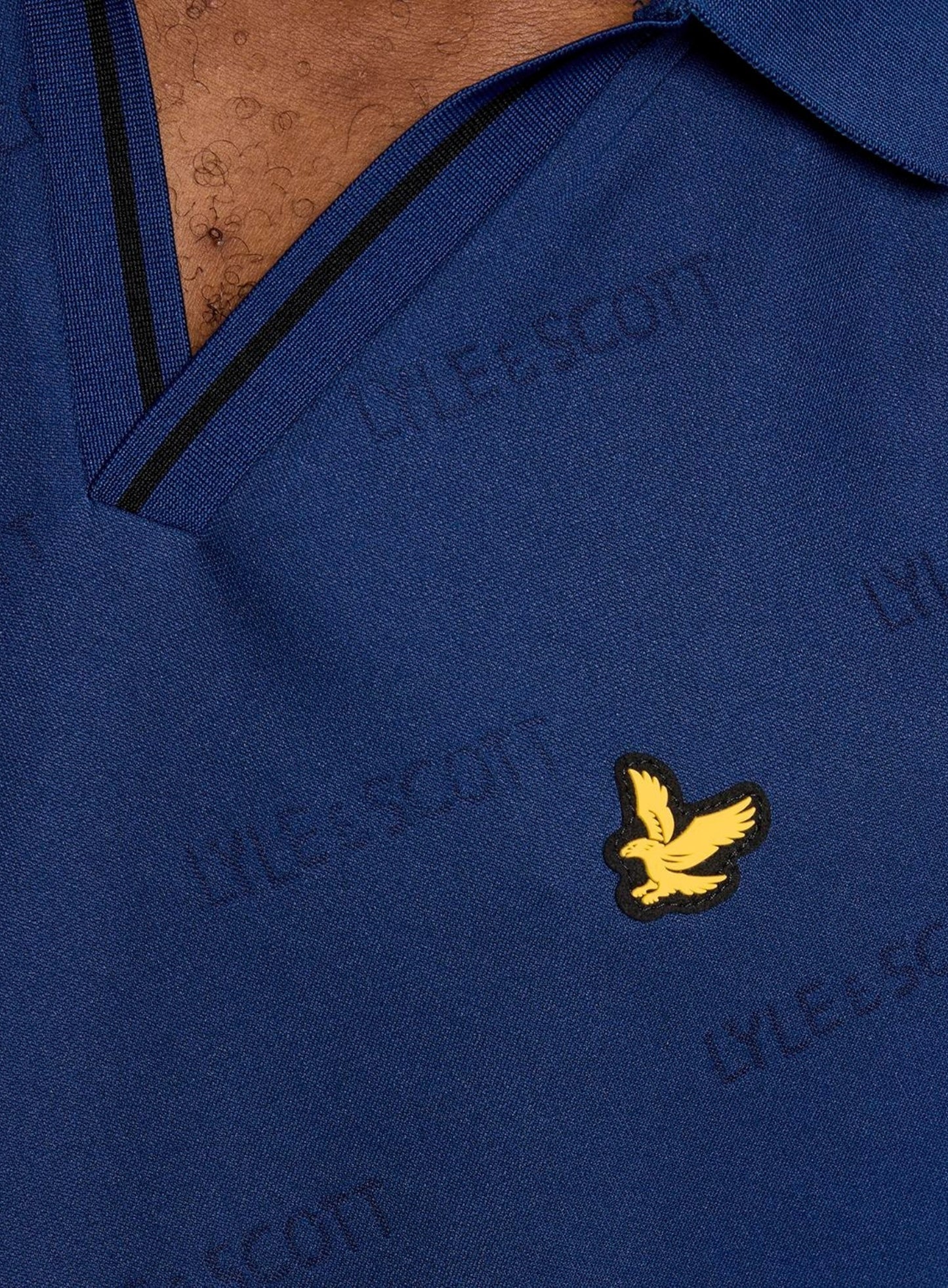 LYLE & SCOTT Embossed Football Polo Navy Peony