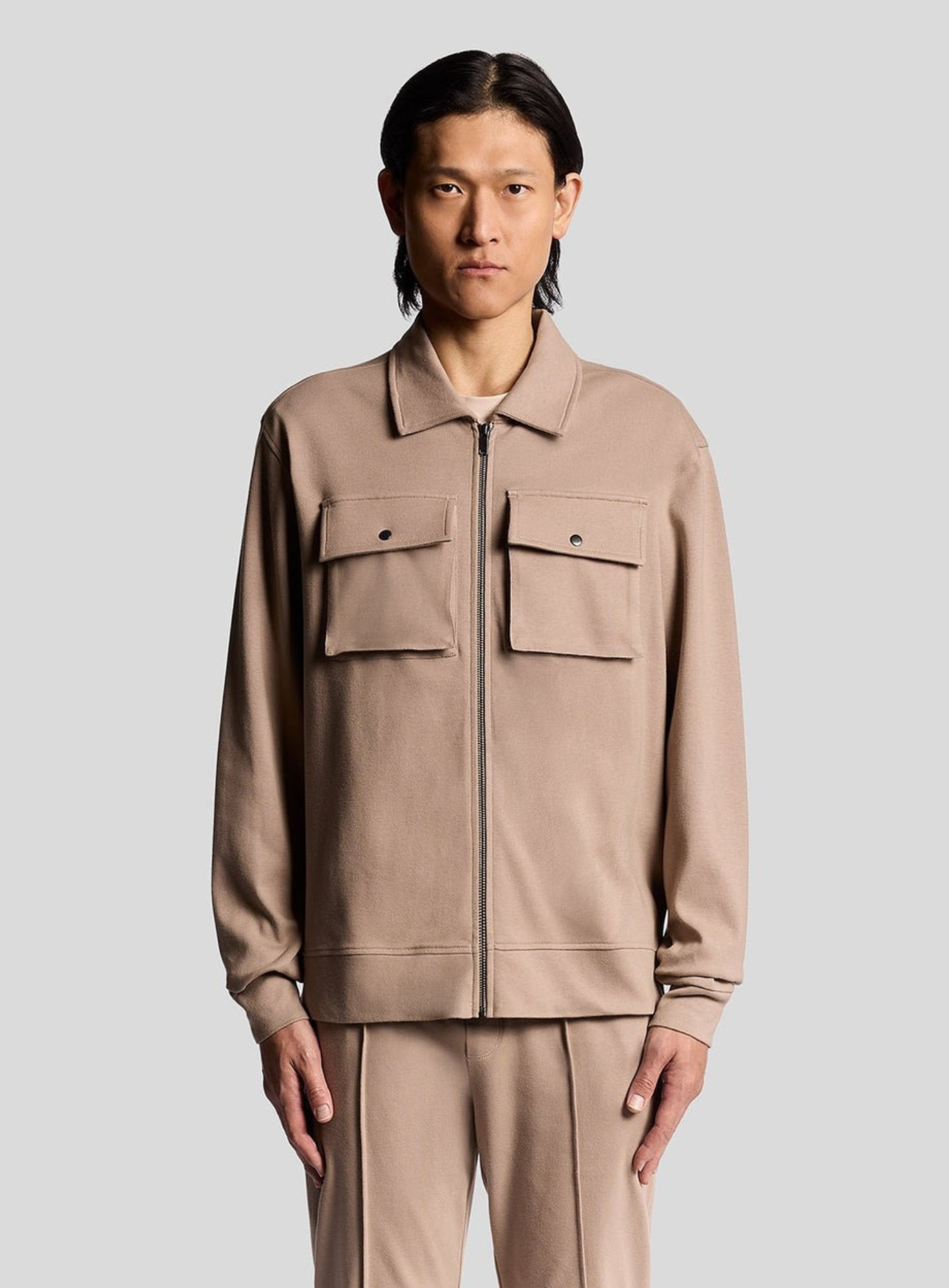 LYLE & SCOTT Heavyweight Jersey Overshirt Cobblestone