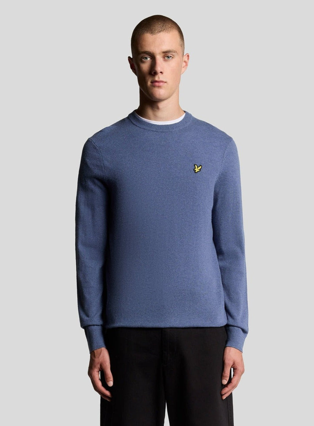 LYLE & SCOTT Lambswool Blend Crew Neck Jumper Graystone Marl