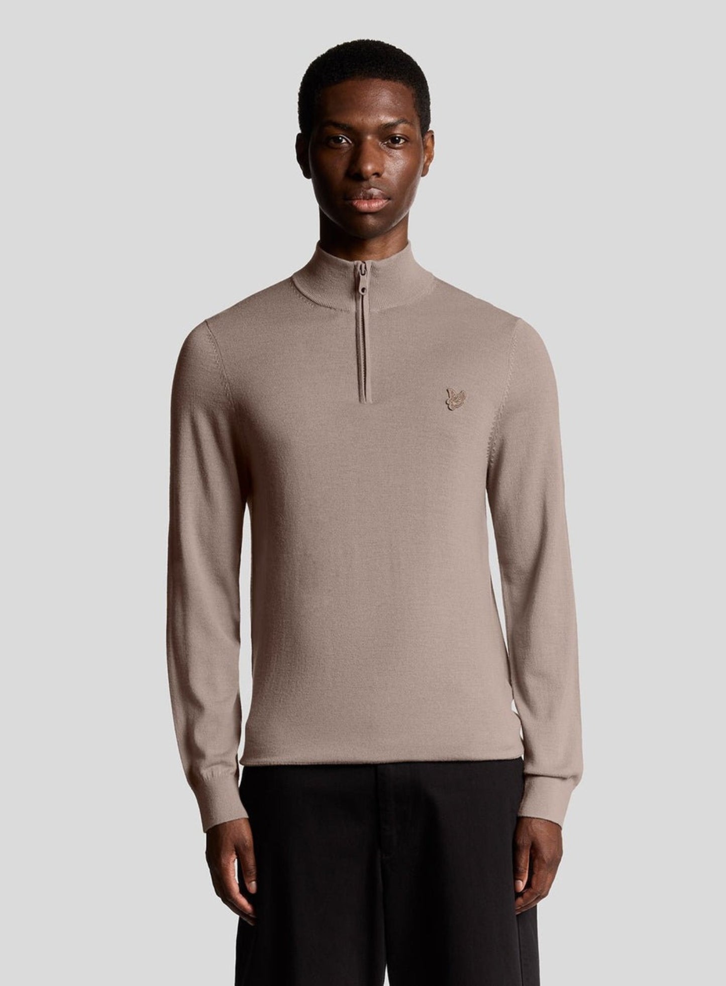LYLE & SCOTT Merino Wool 1/4 Zip Jumper Cinder