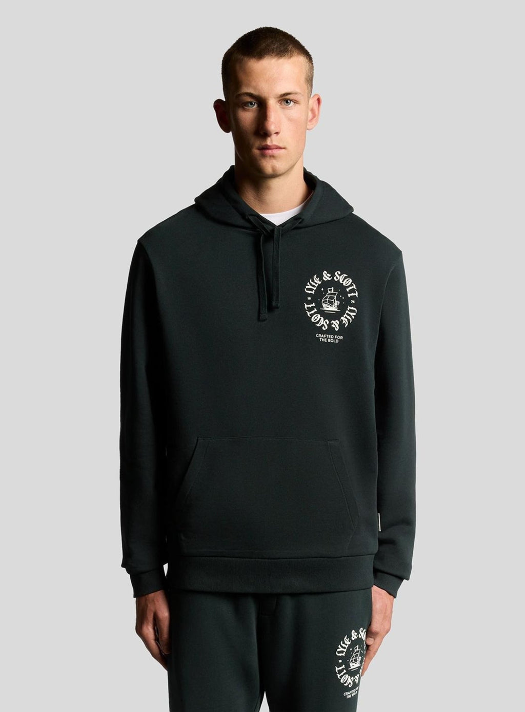 LYLE & SCOTT Ship Insignia Graphic Hoodie Dark Navy