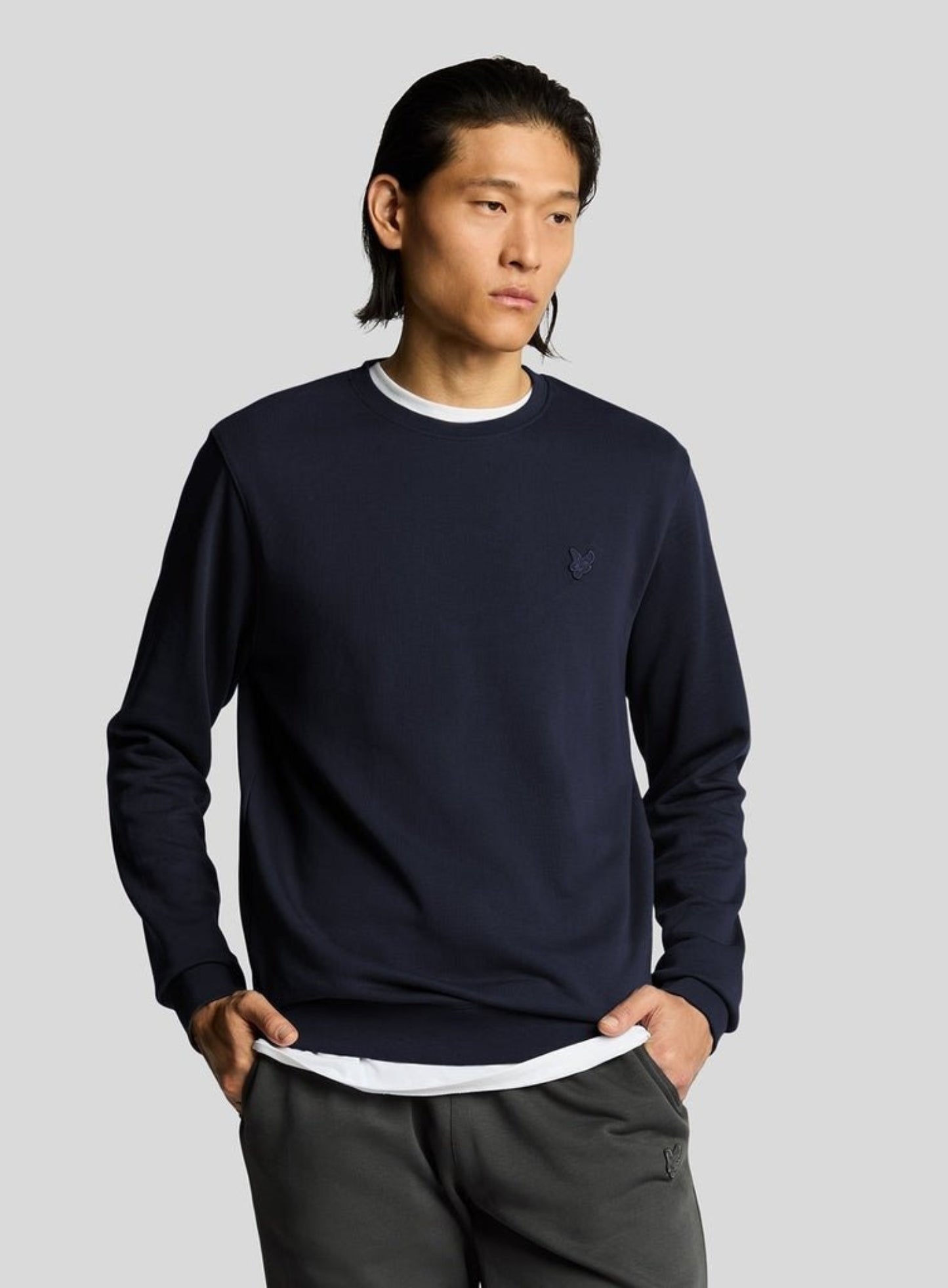 LYLE & SCOTT Superfine Cotton Crew Neck Sweatshirt Dark Navy