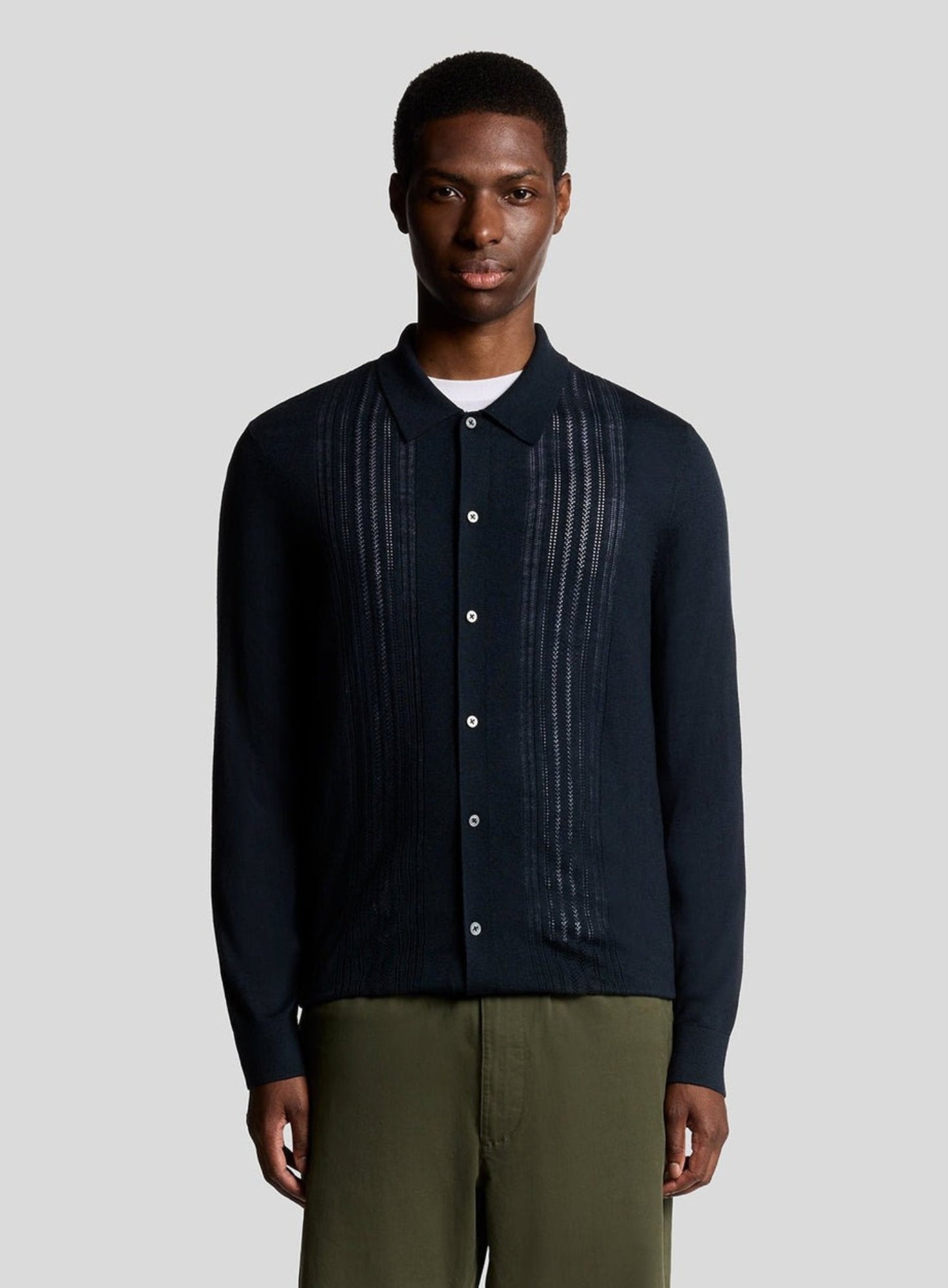 LYLE & SCOTT Cable Knitted Shirt Carbon