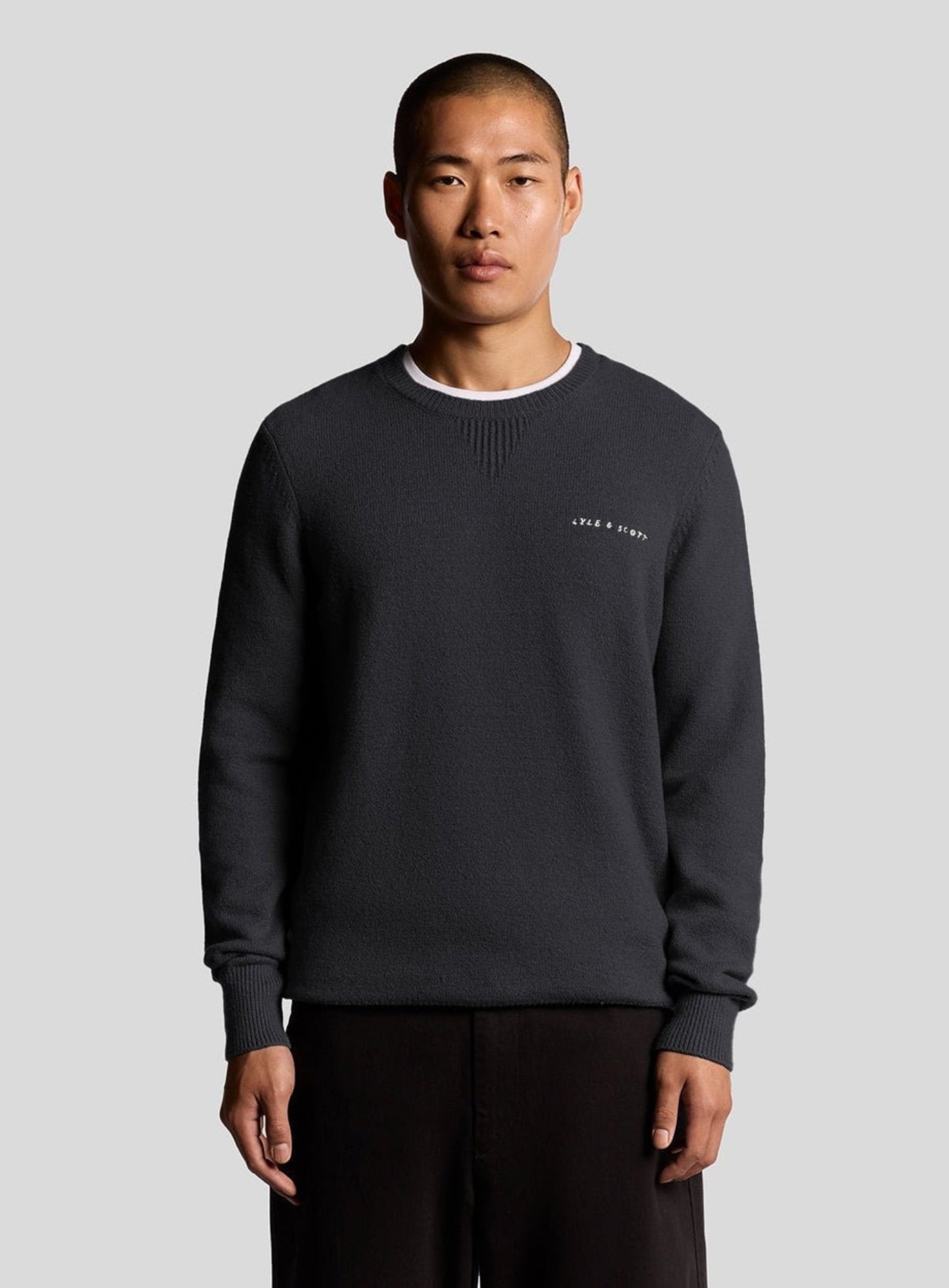 LYLE & SCOTT Script Knitted Crew Neck Dark Navy