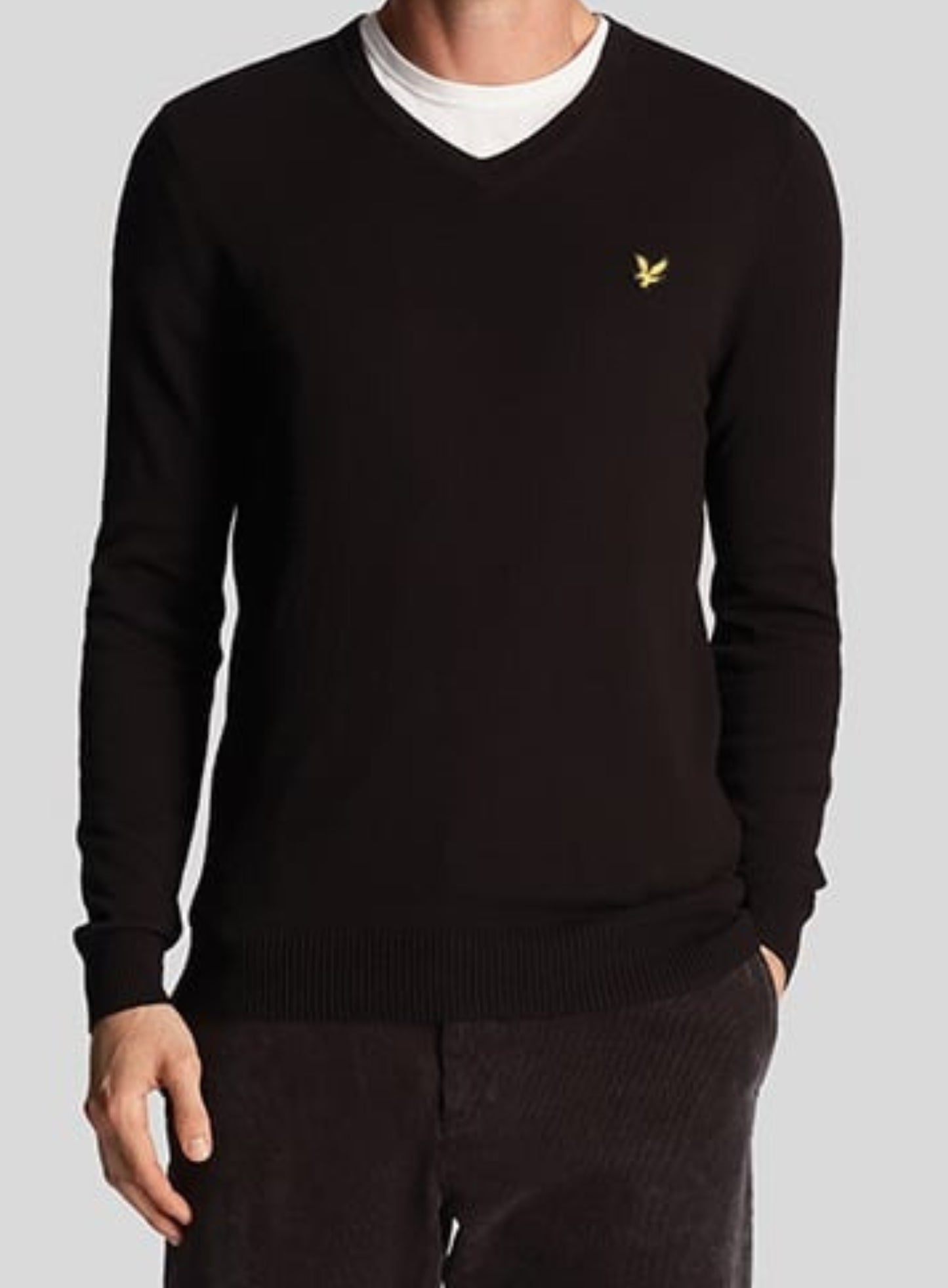 LYLE & SCOTT Cotton Merino V Neck Jumper Jet Black