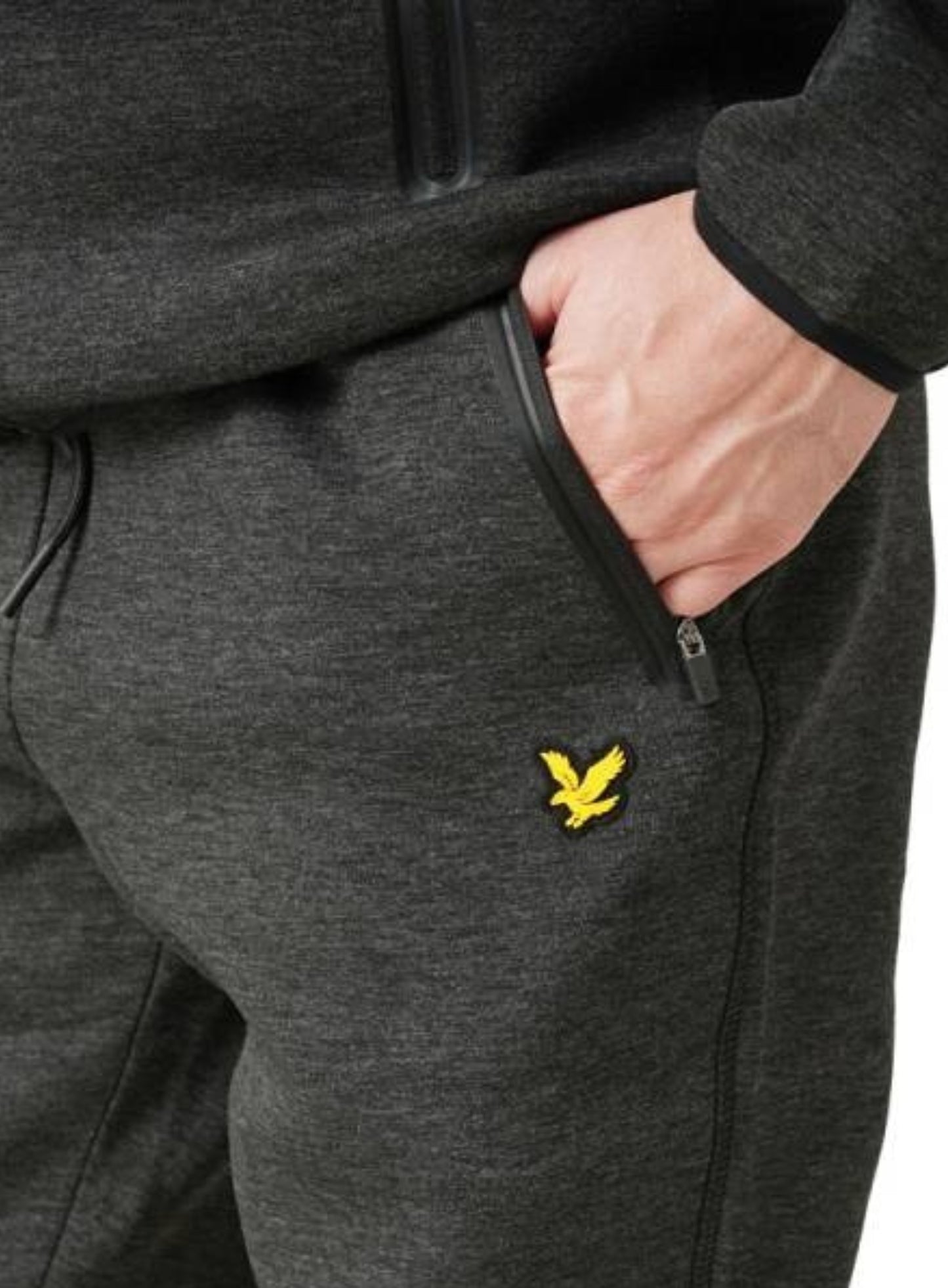 LYLE & SCOTT Sports Neoprene Trackies Track Pants Jet Black