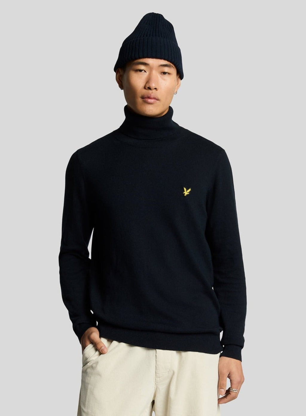 LYLE & SCOTT Cotton Merino Turtleneck Jumper Dark Navy