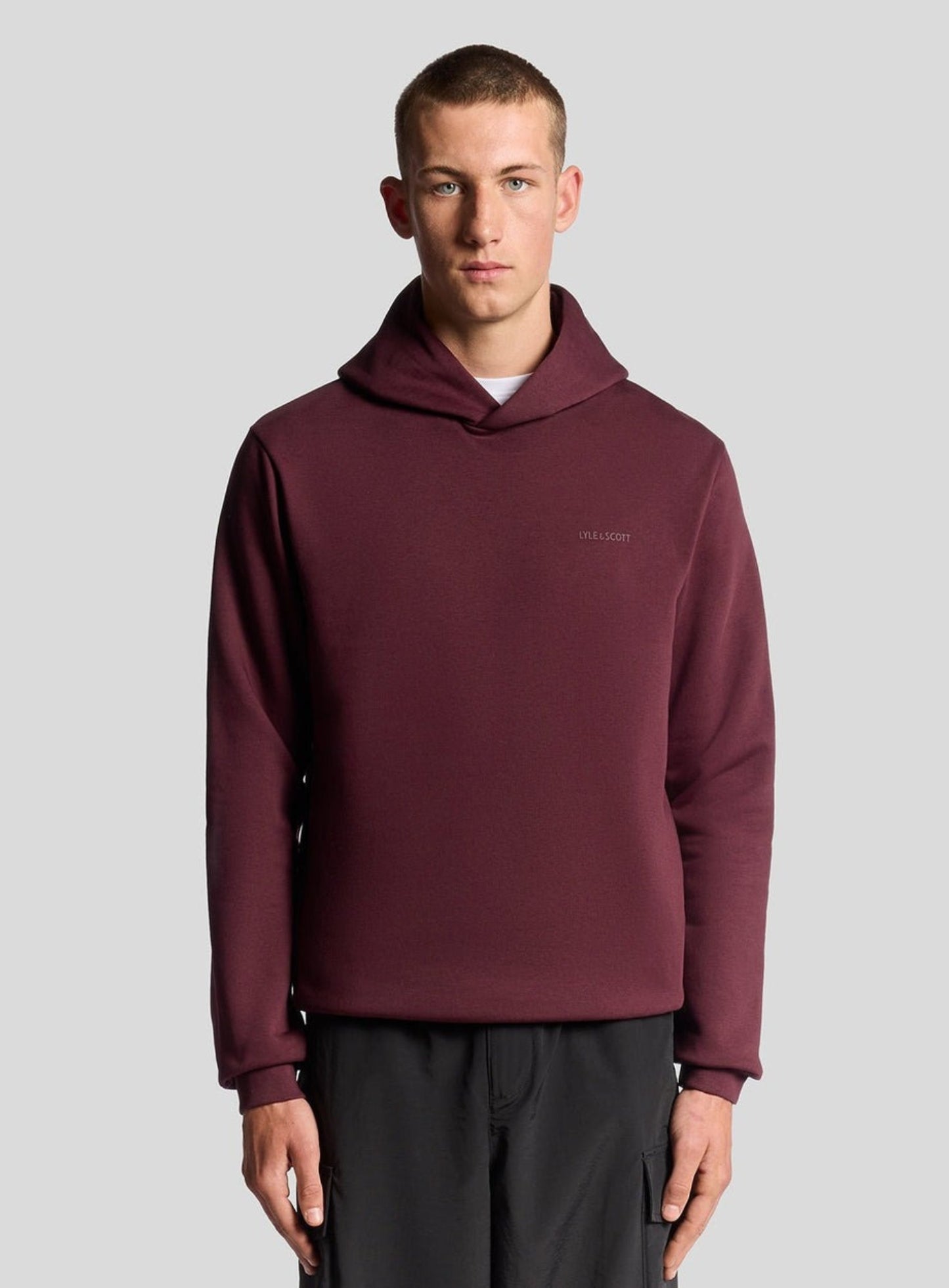 LYLE & SCOTT Logo Brushback Pullover Hoodie Port